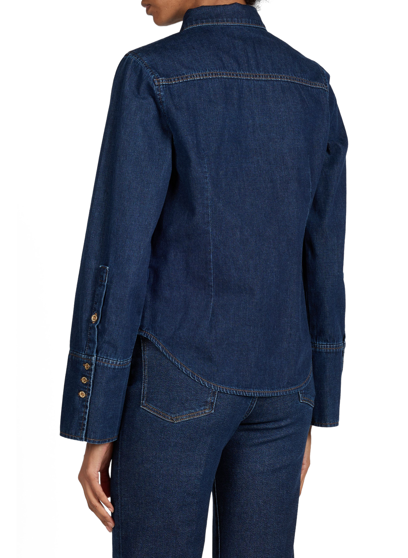 Denim shirt with classic cotton collar 7 FOR ALL MANKIND Blue