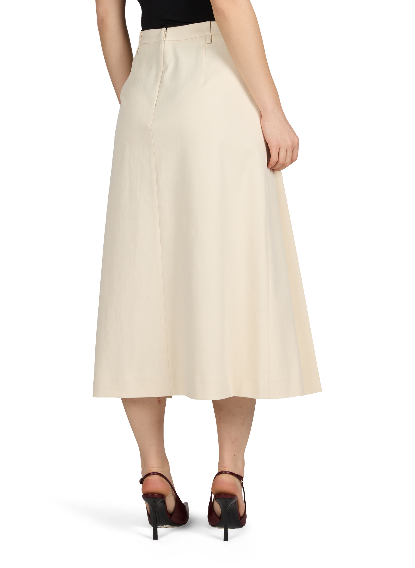Pleated midi skirt in blended cotton LE 17 SEPTEMBRE Beige