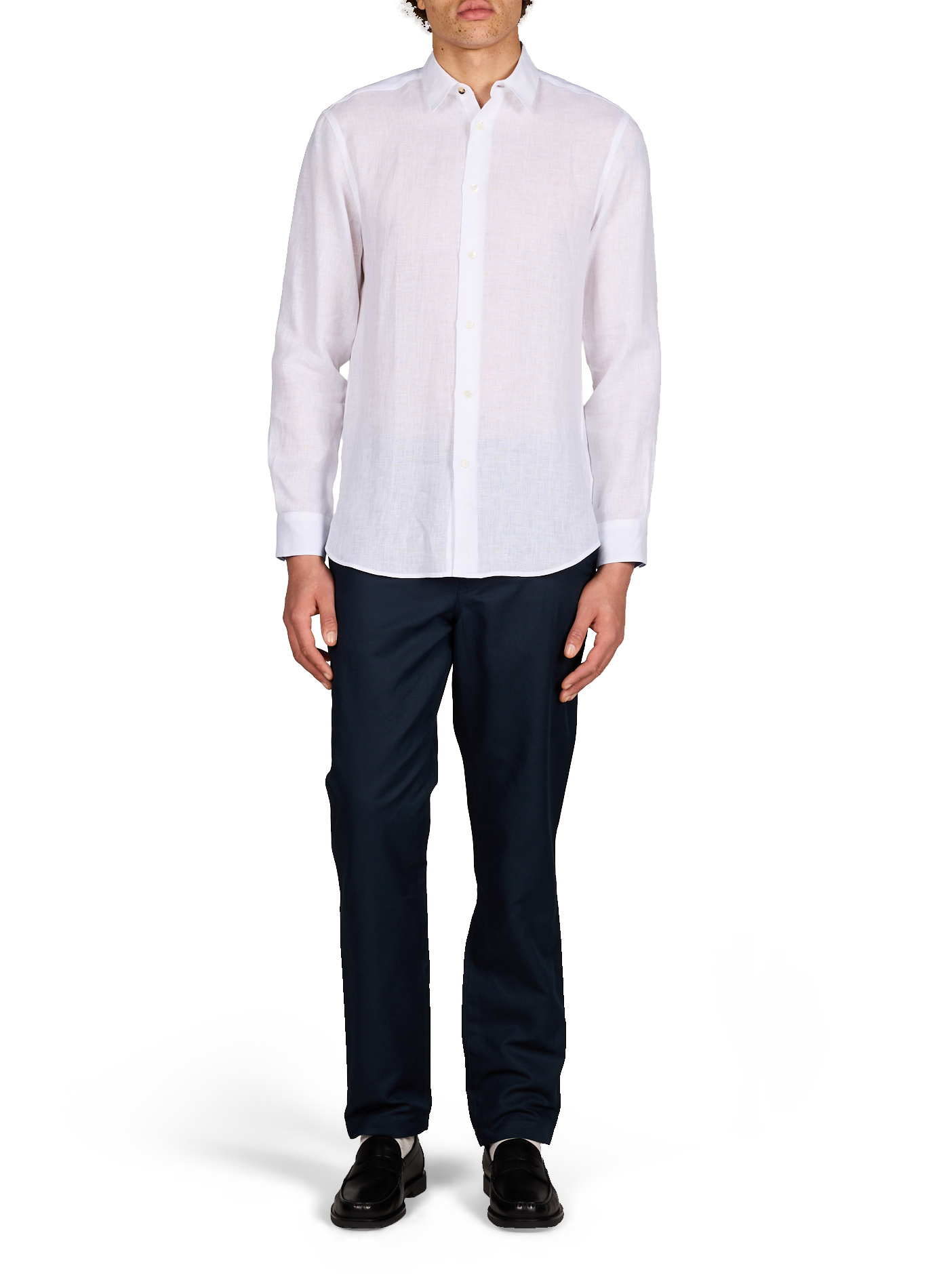 Pantaloni dal taglio affusolato in cotone e lino. PAUL SMITH Blu