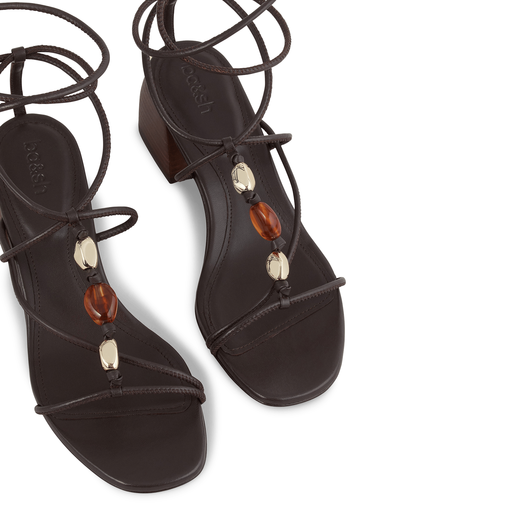 Sandales à talons caya BA&SH Marron