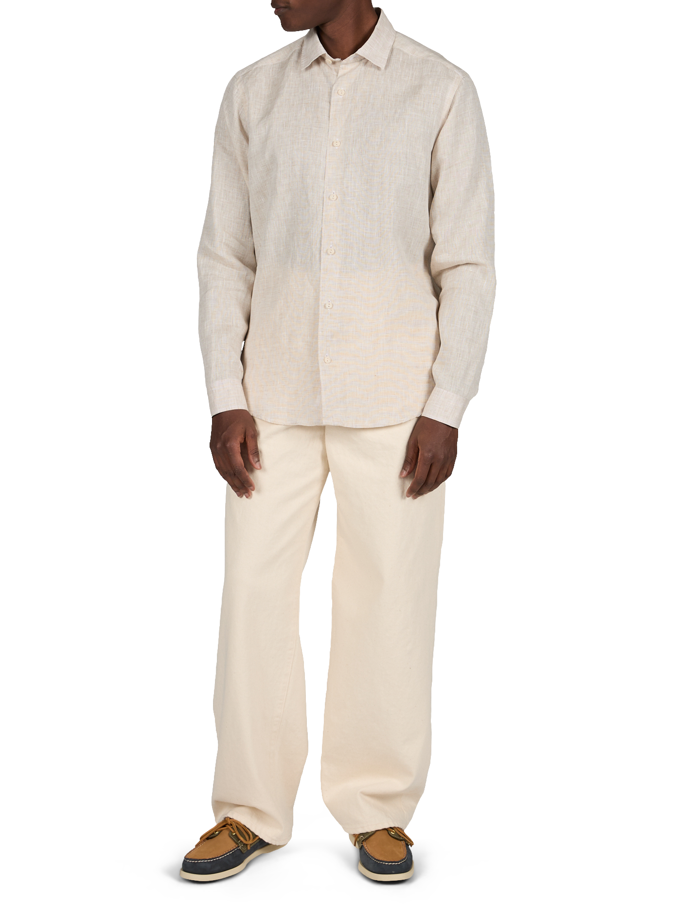 Chemise droite en lin ETON Beige