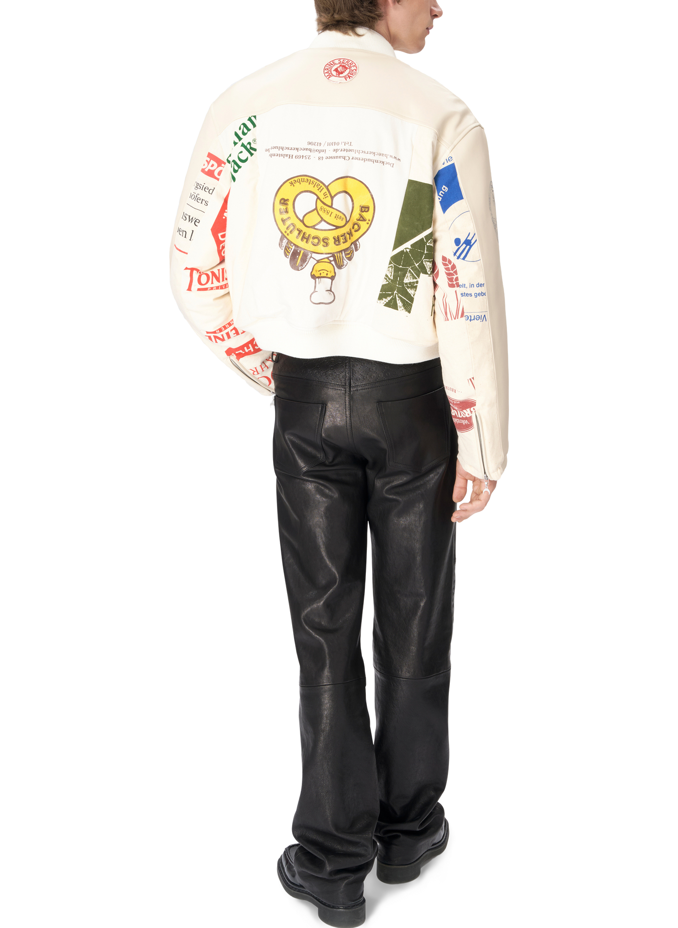 Veste bomber fabriqué en tote bags upcyclé unisexe MARINE SERRE Blanc