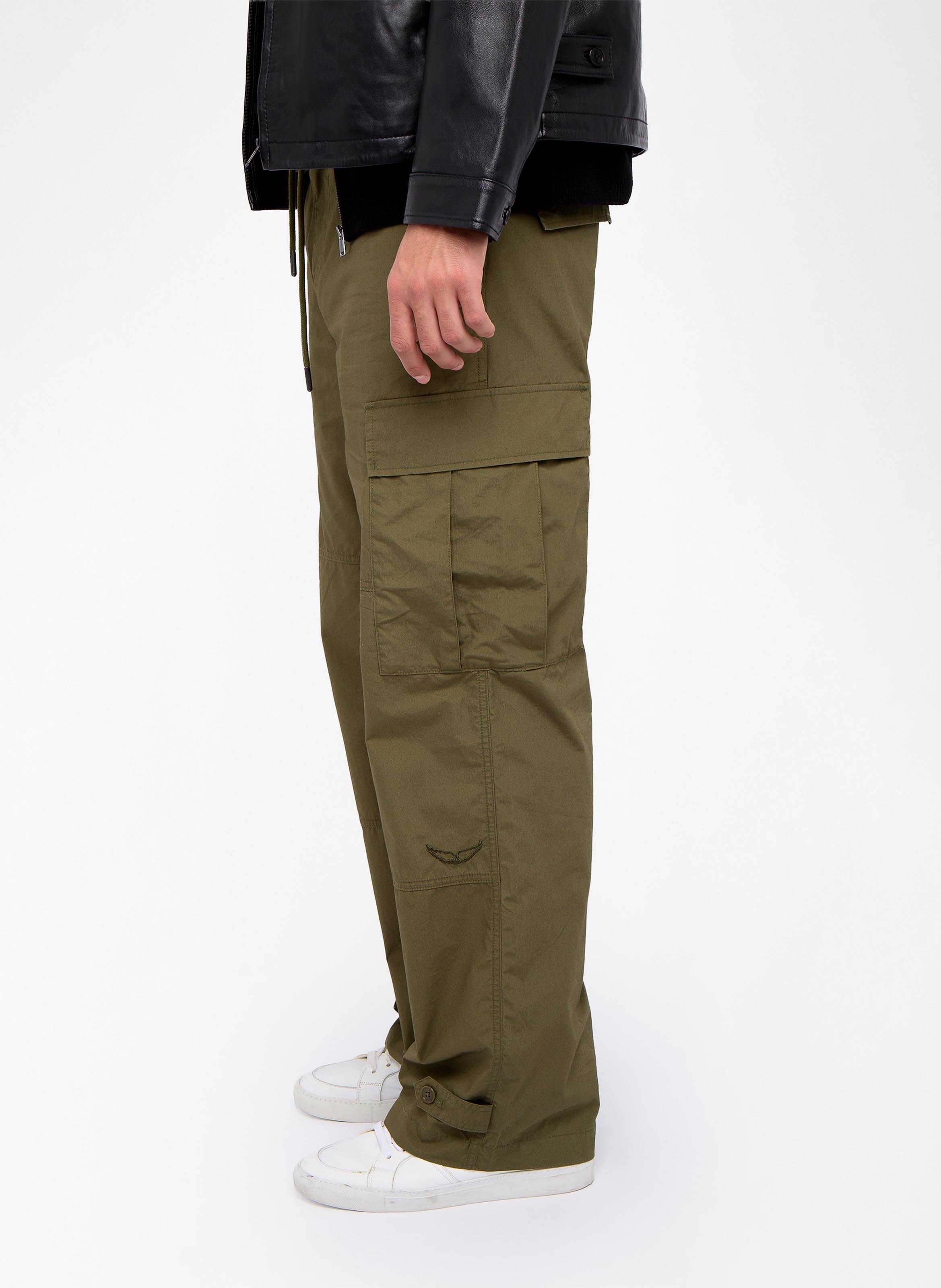 Pantalon droit en coton palmyr ZADIG&VOLTAIRE Kaki