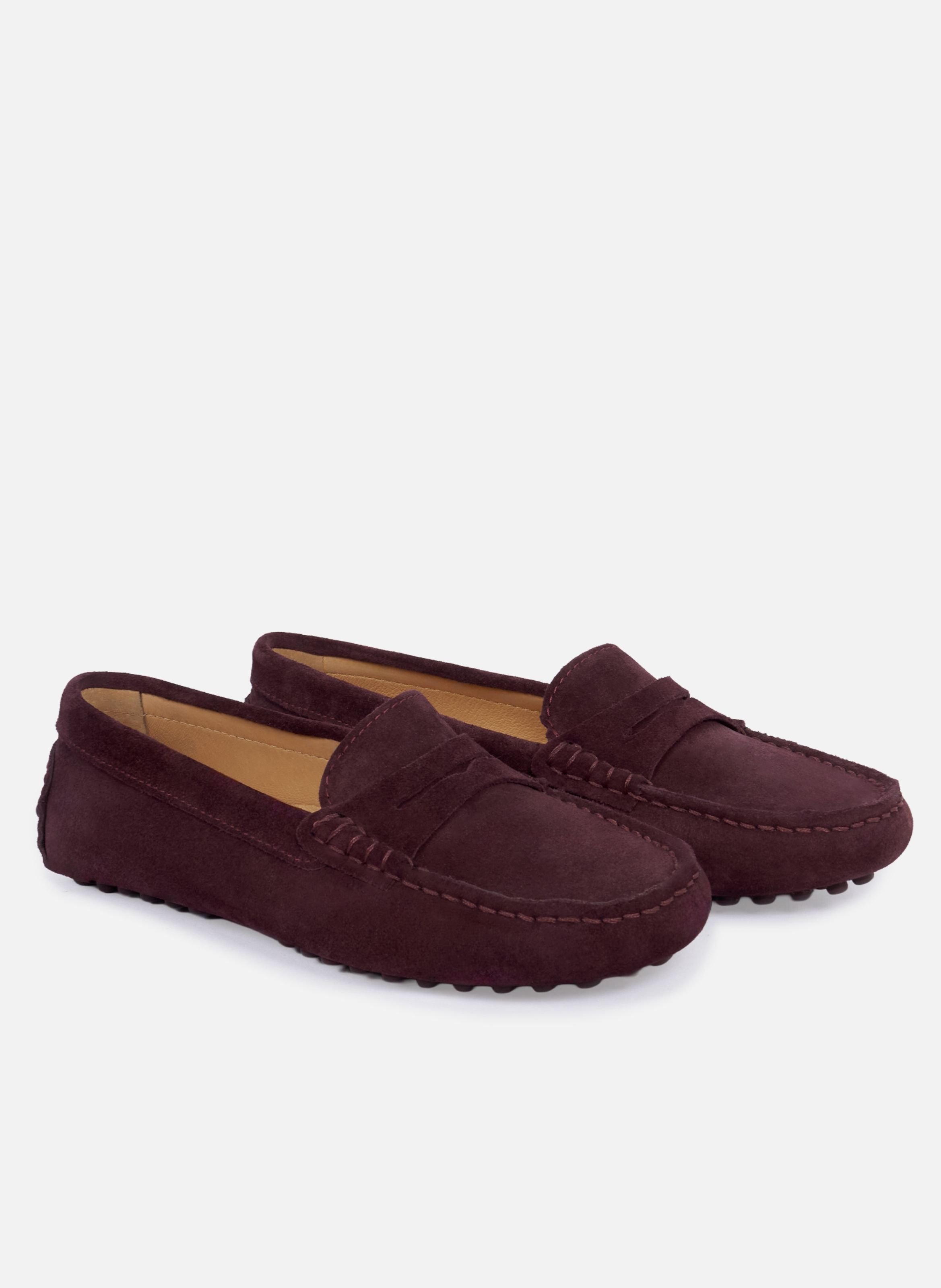 Dames suède leren mocassins JULES & JENN Rood