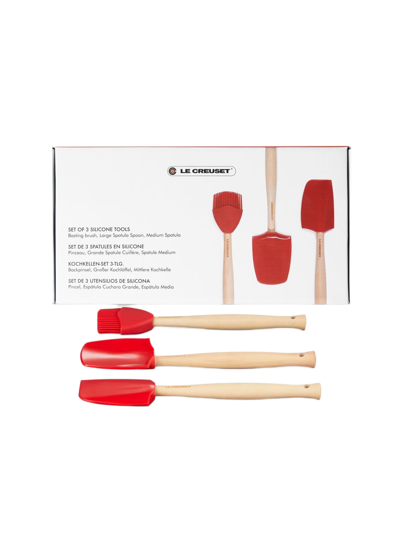 Set aus 3 Kreativ-Spateln LE CREUSET Rot
