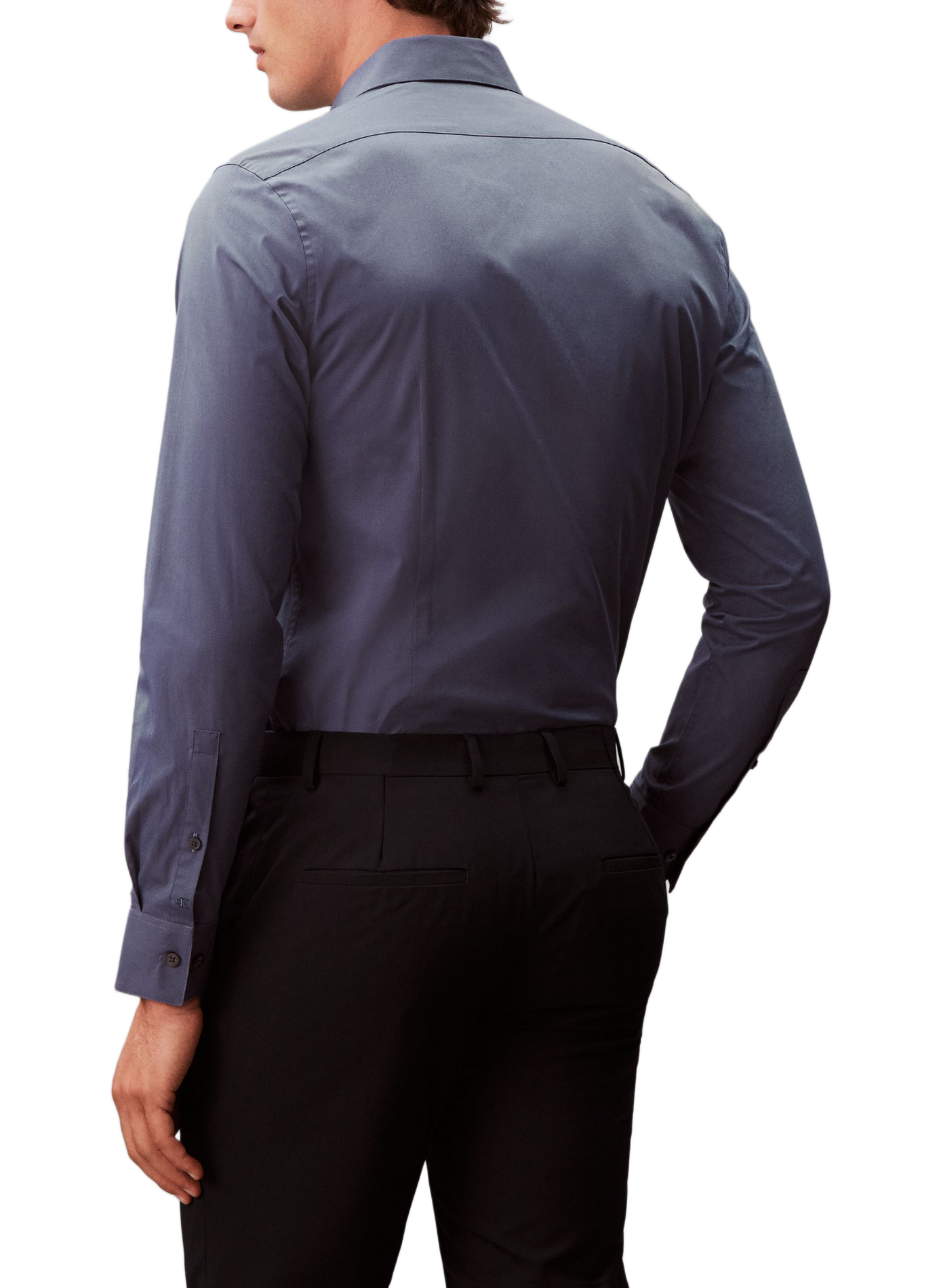 Schmale Hemdbluse aus Baumwollmischung CALVIN KLEIN Blau