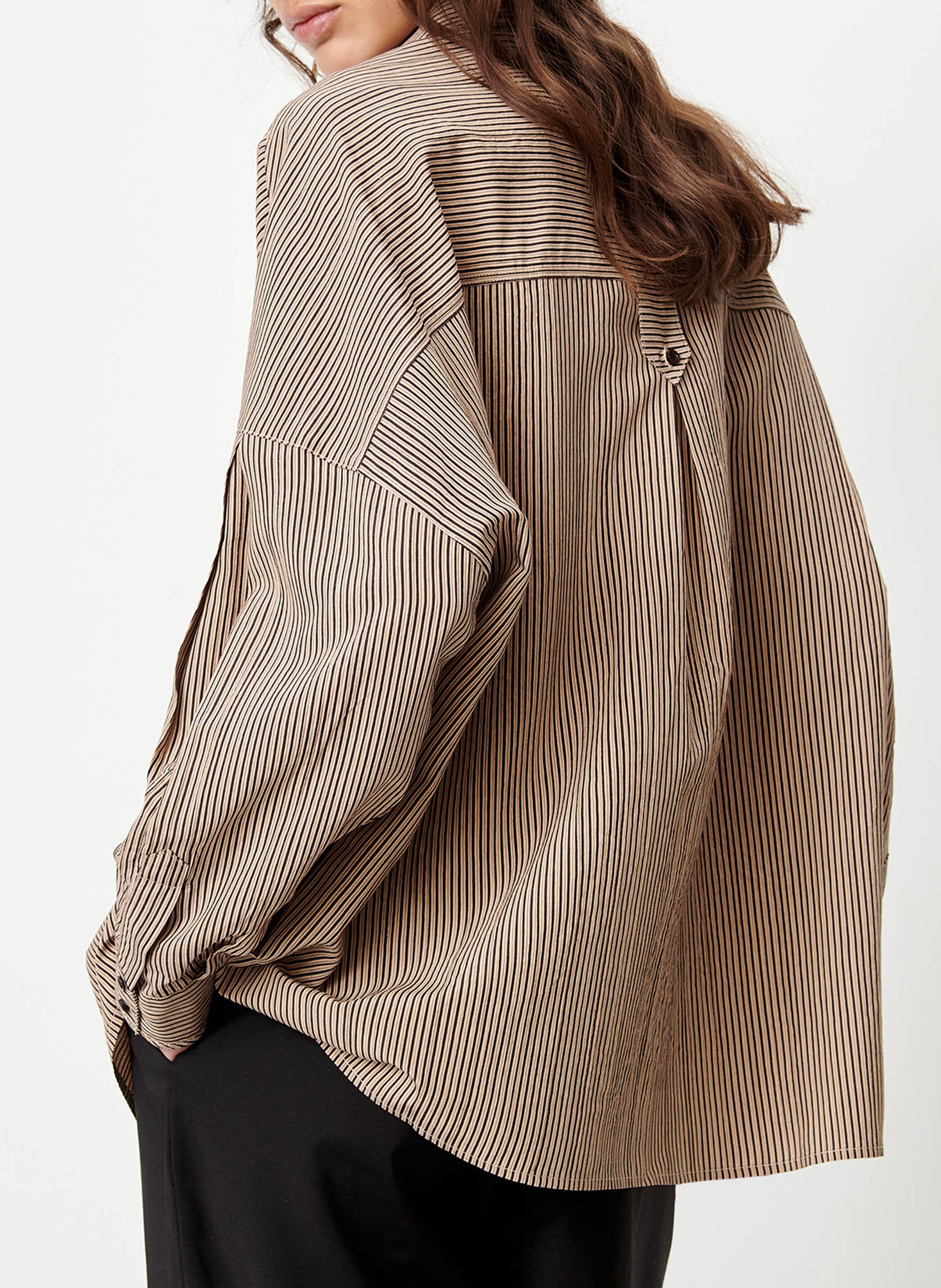 Chemise ample à rayures en coton fontania a SESSUN Beige