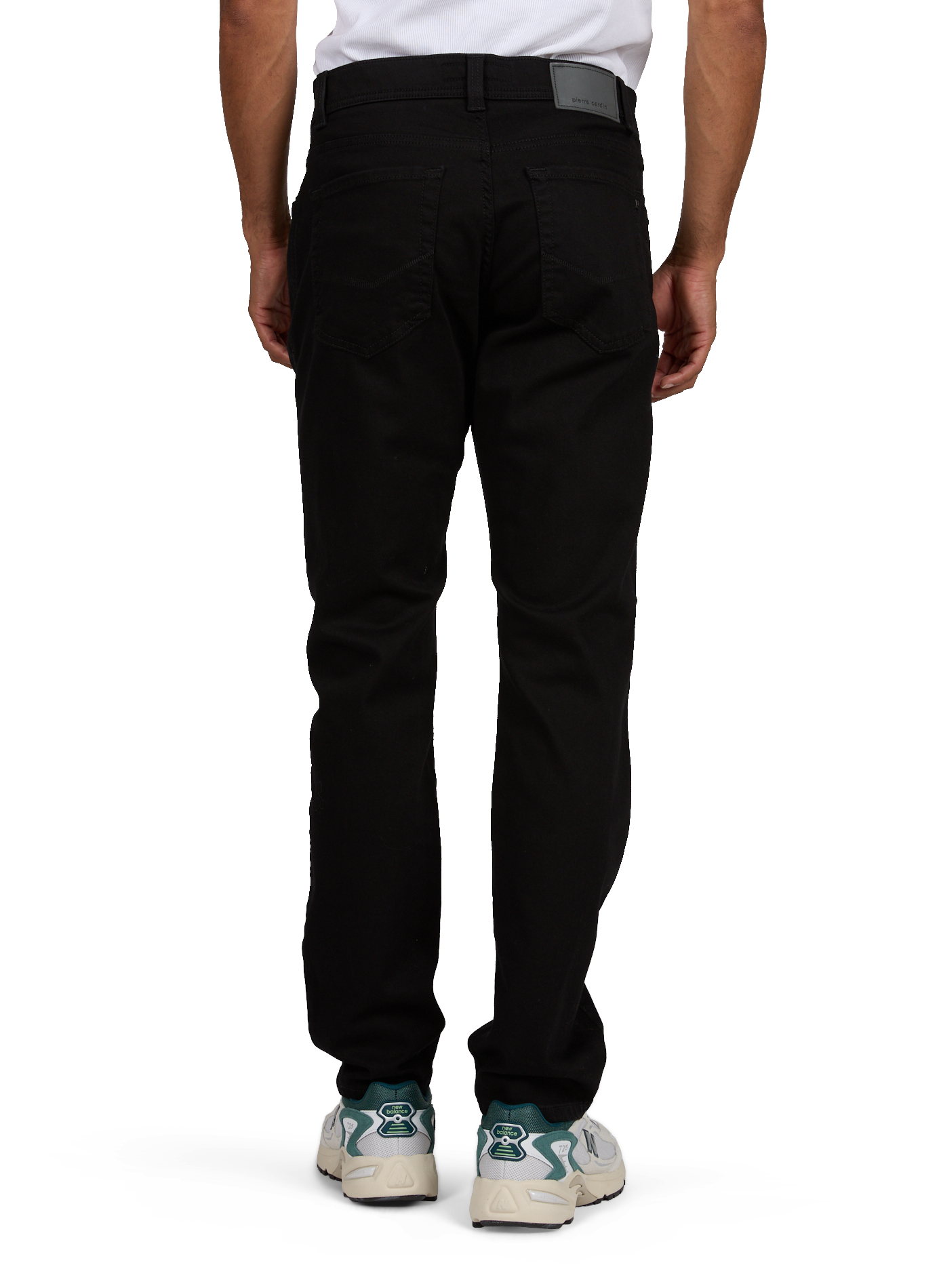 Eng anliegende Baumwoll-Leinen-Hose PIERRE CARDIN Schwarz