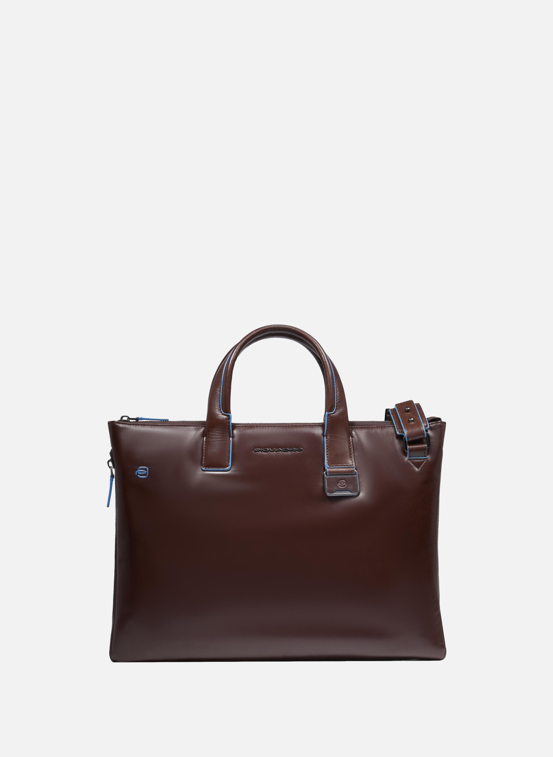 Sac fin pour ordinateur 15,6", extensible PIQUADRO Marron