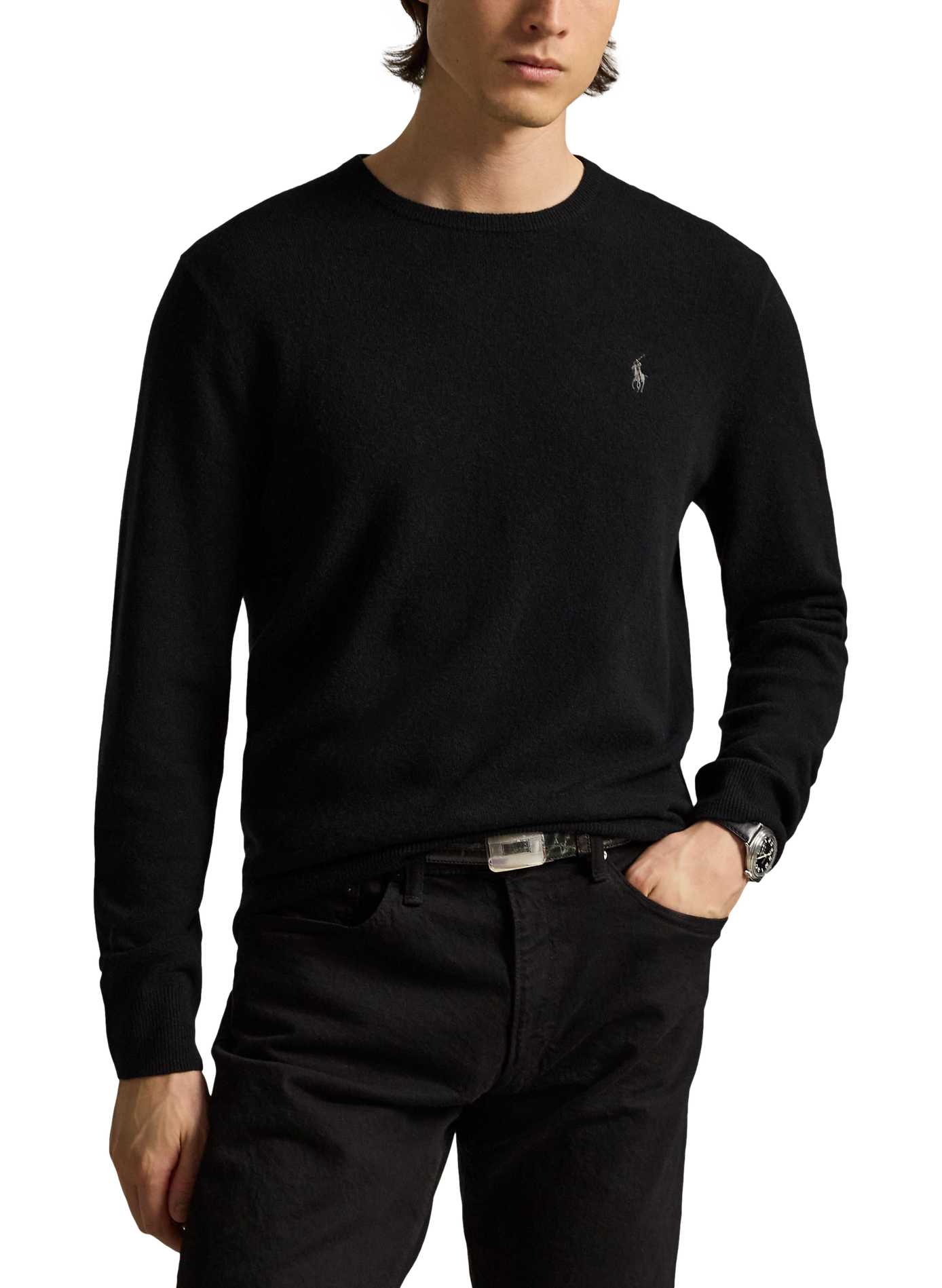 Pull col rond en laine | Noir POLO RALPH LAUREN Homme