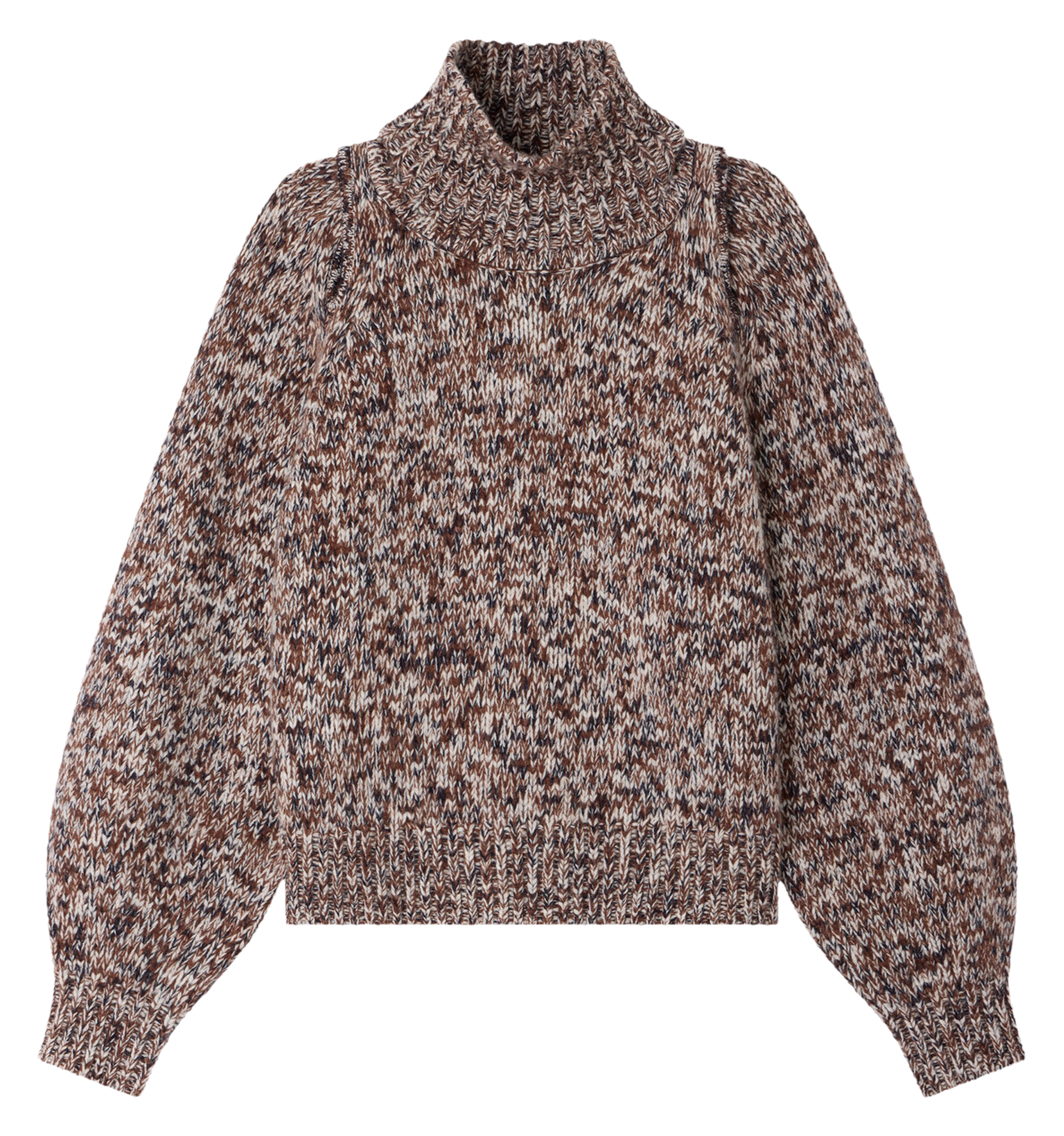 Pull ample col montant en laine mannrey SESSUN Marron