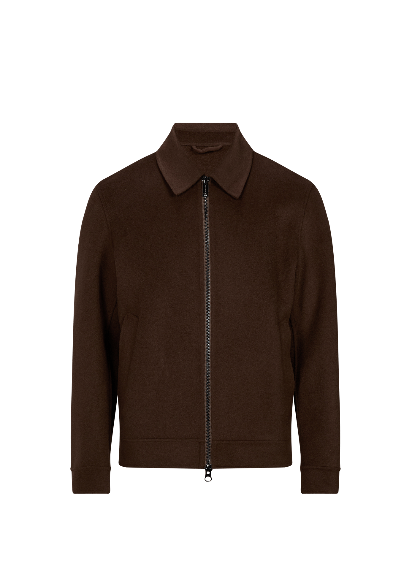 Blouson droit zippé en laine mélangée STRELLSON Brown