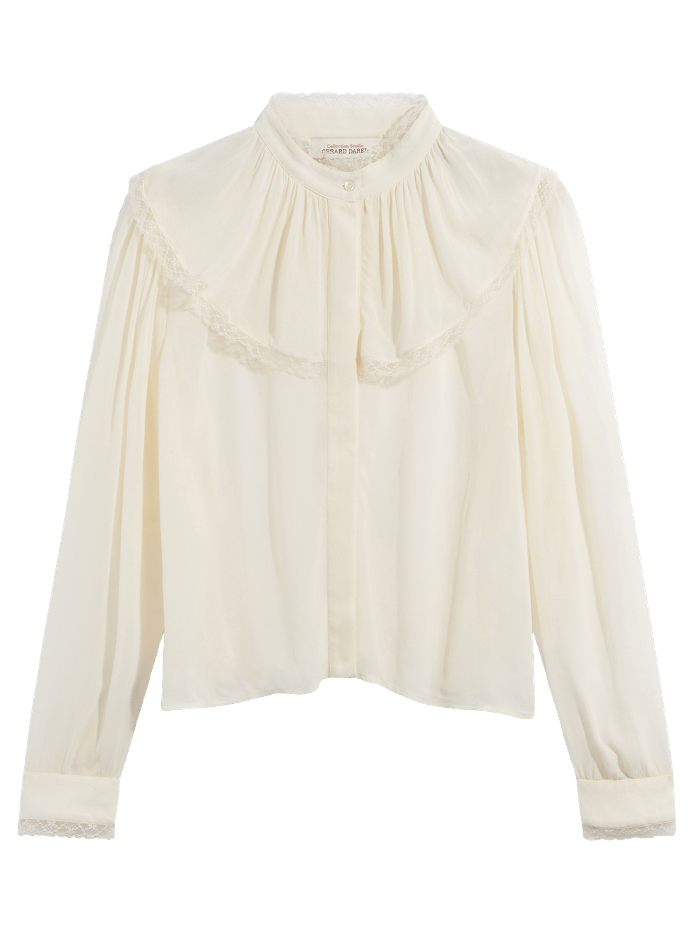 Chemise en crêpe à volants - lumina GERARD DAREL Beige