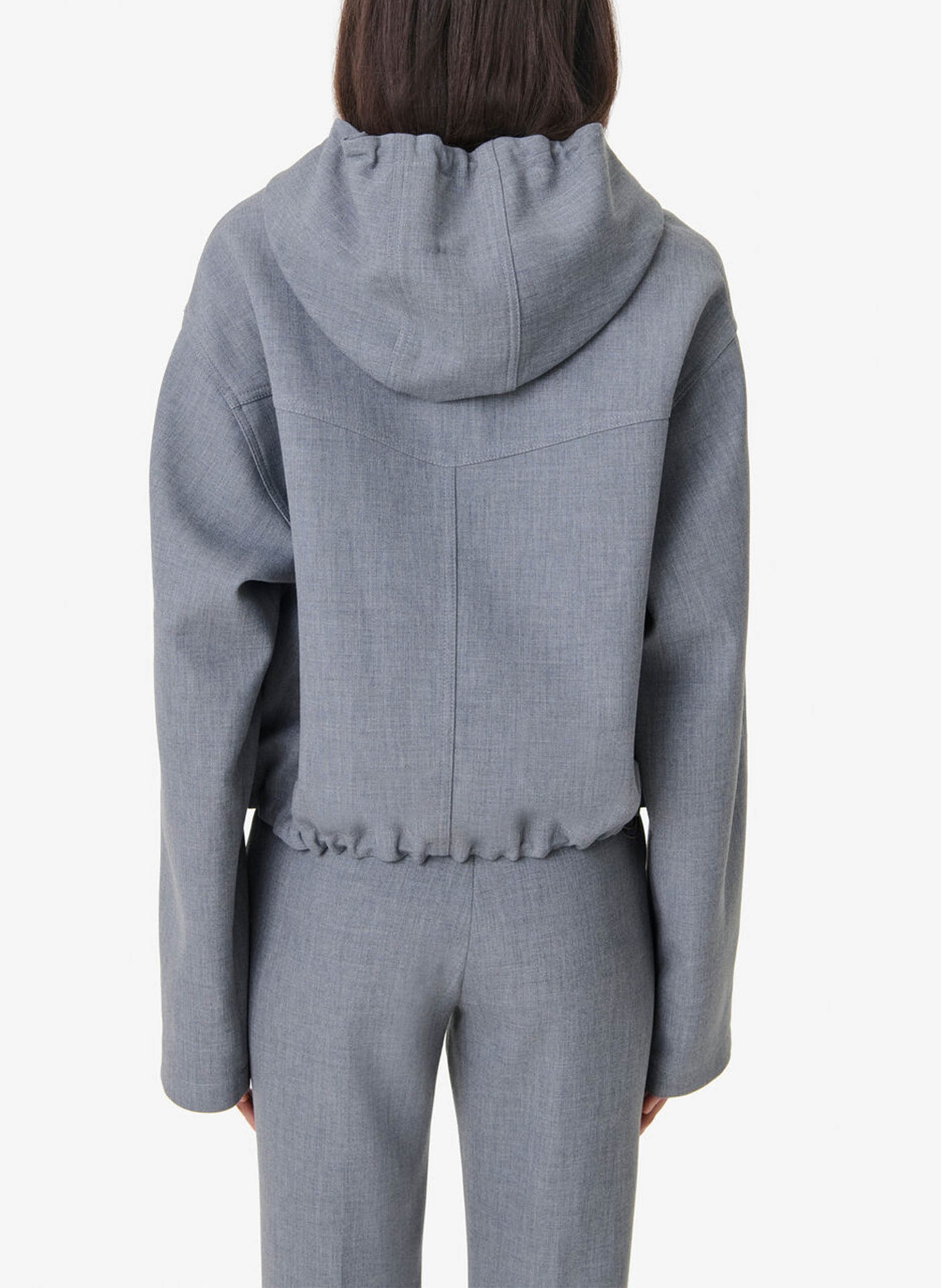 Veste courte droite à capuche maureen IRO Gris