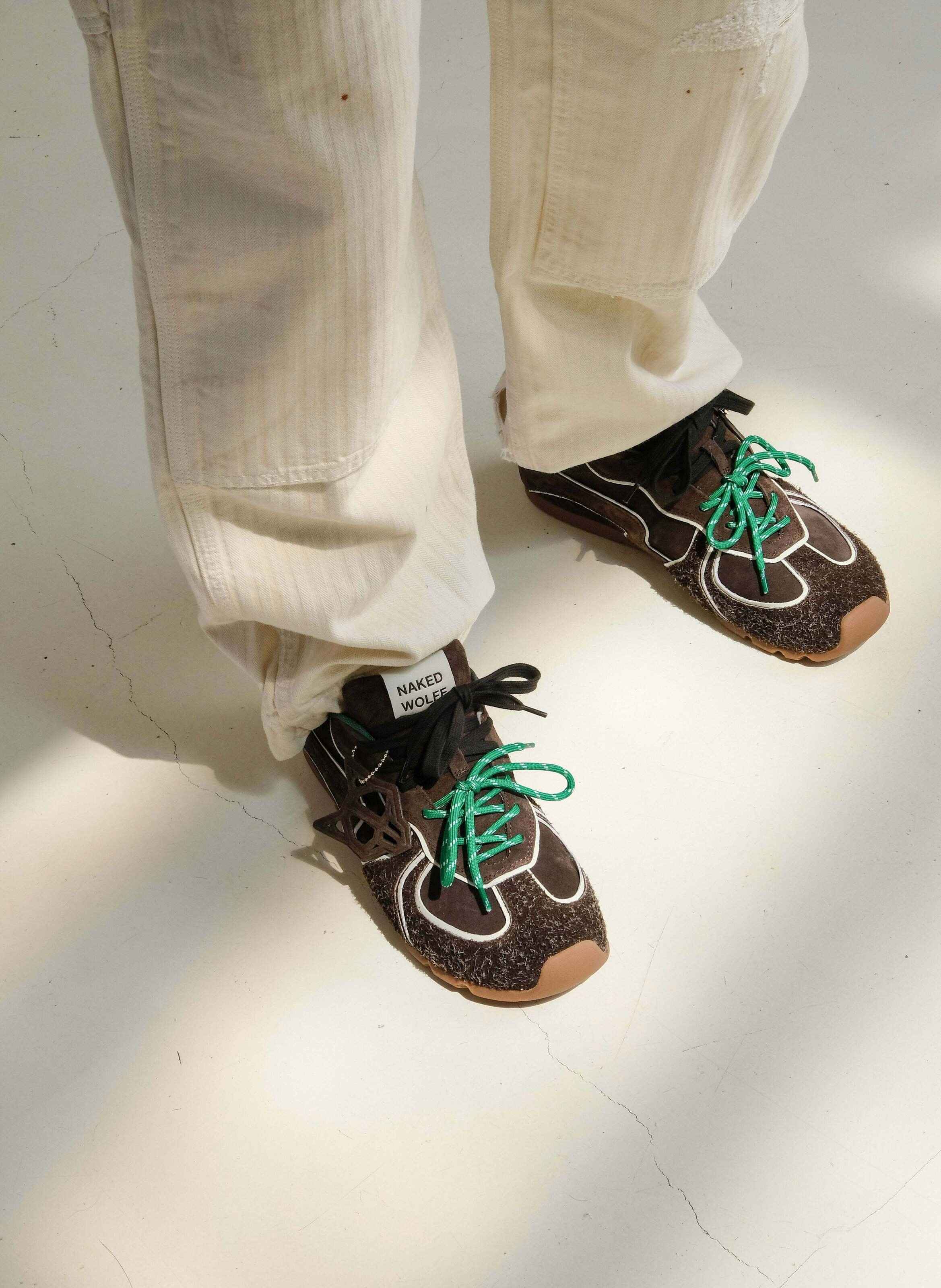 Baskets ace m en daim NAKED WOLFE Marron