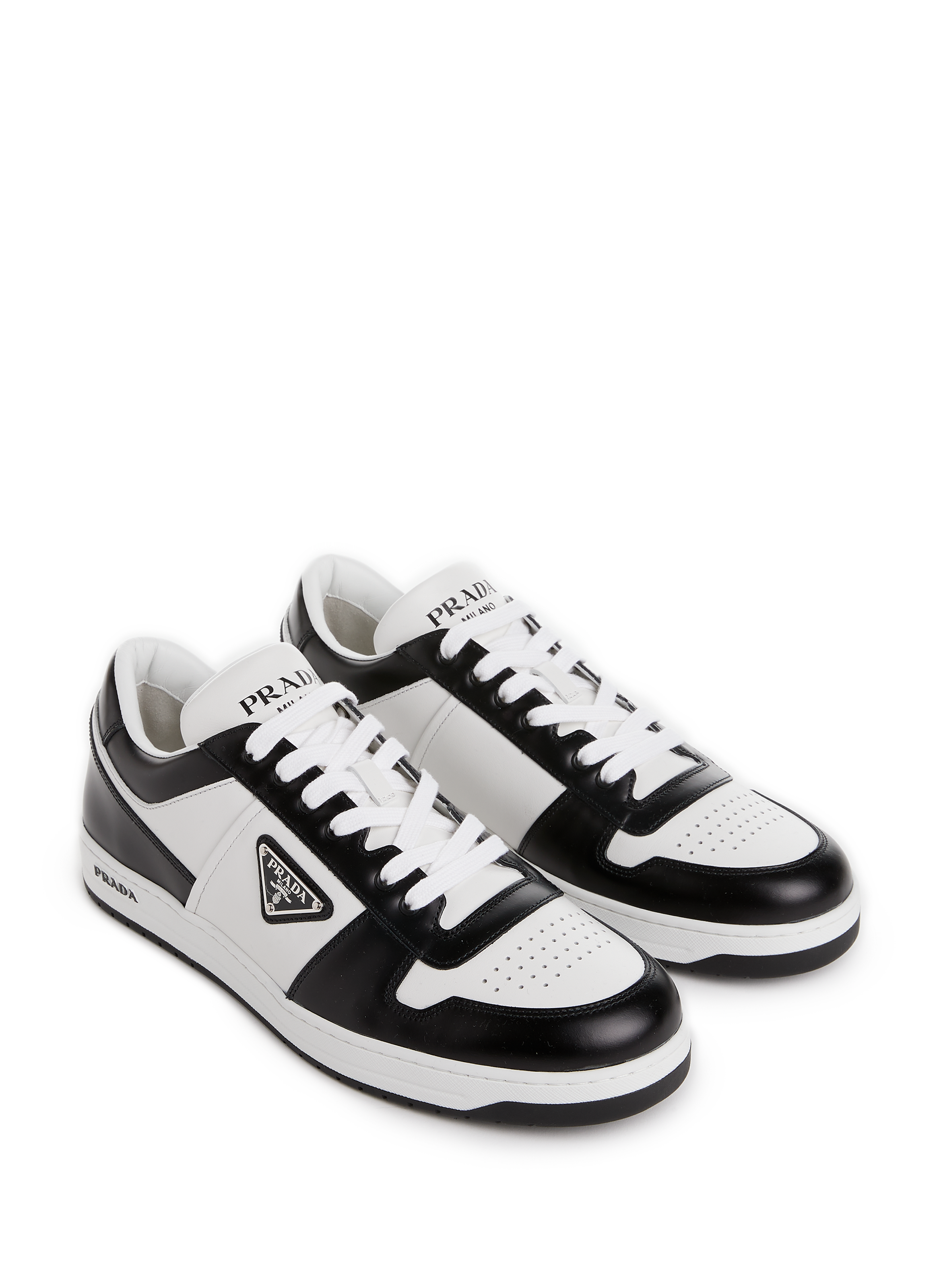 Baskets Downtown en cuir PRADA Blanc