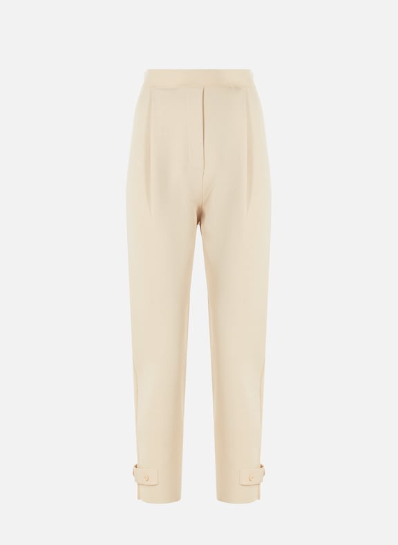 Pantalon en maille Beige by CRUSH COLLECTION CRUSH COLLECTION Pantalon en maille Beige