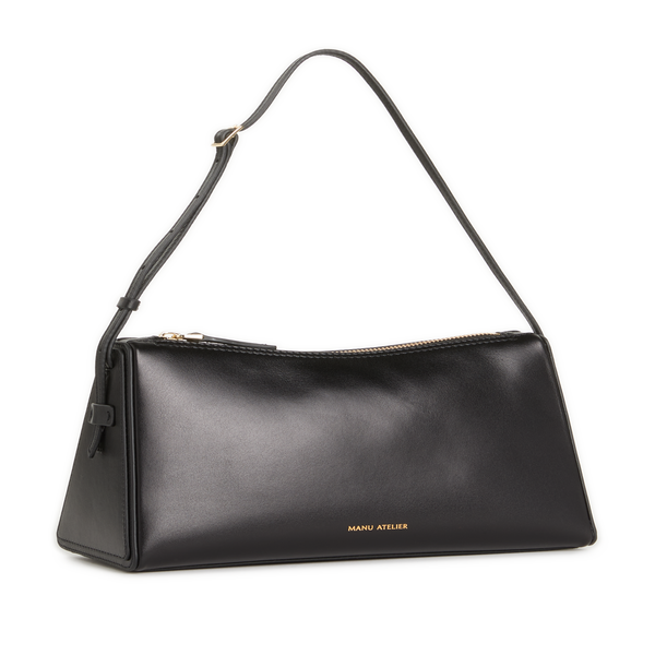 Manu Atelier Leather Handbag In Black