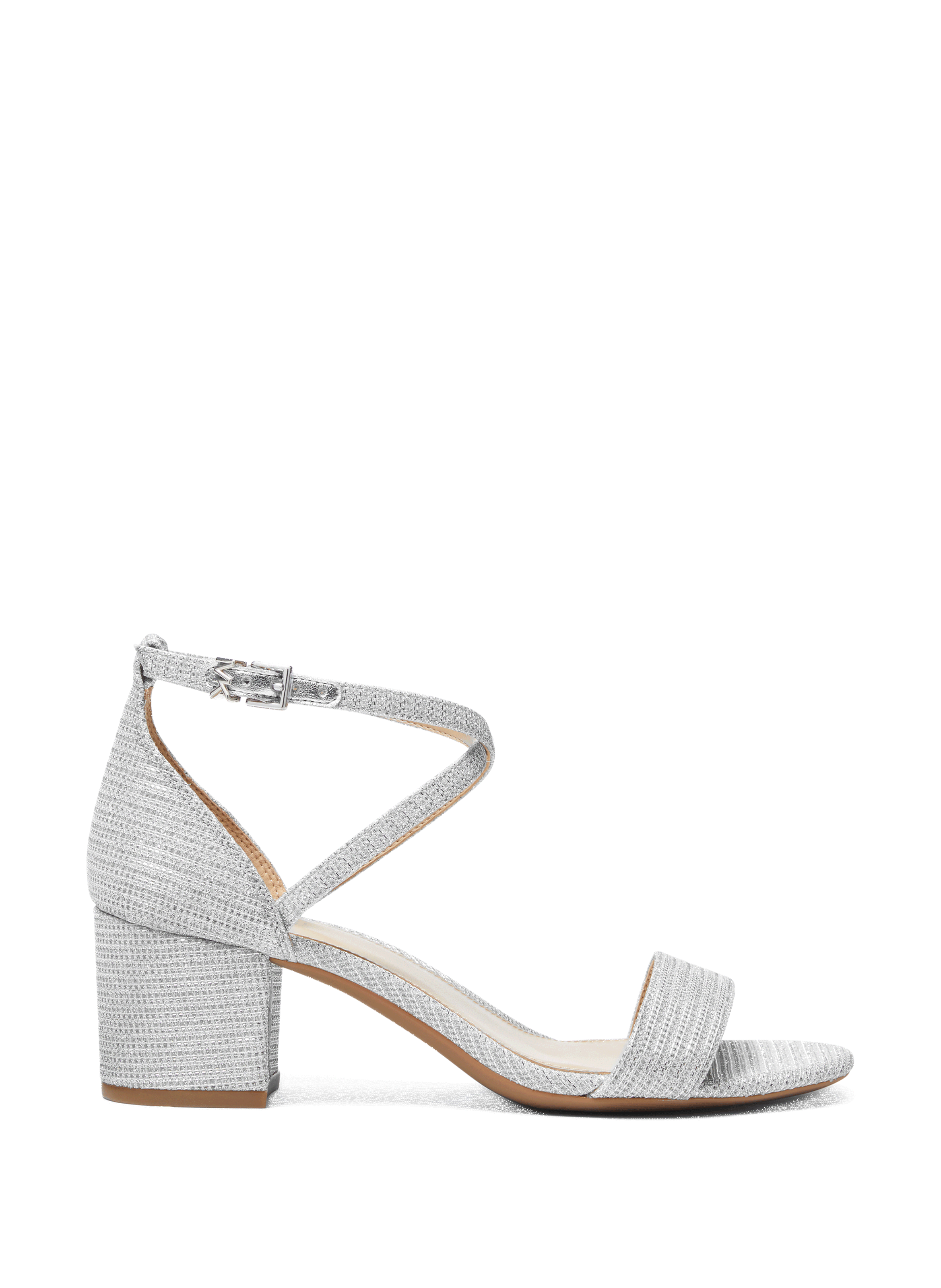 Sandales à talon brillantes