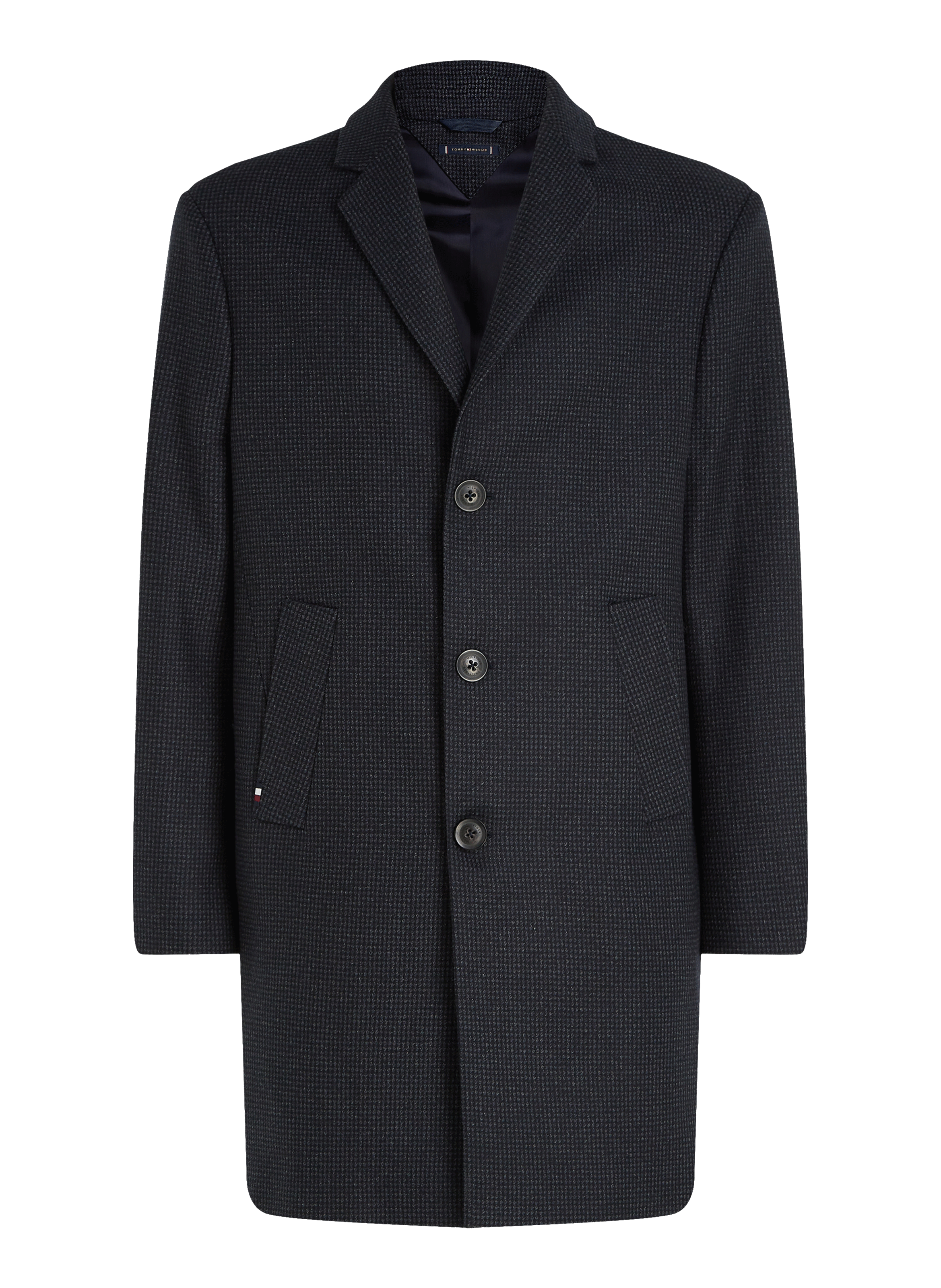 Manteau droit en laine mélangée