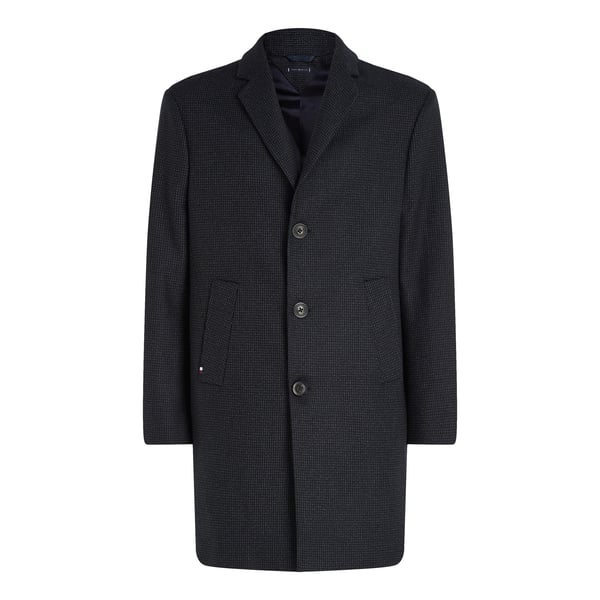 Manteau droit en laine mélangée