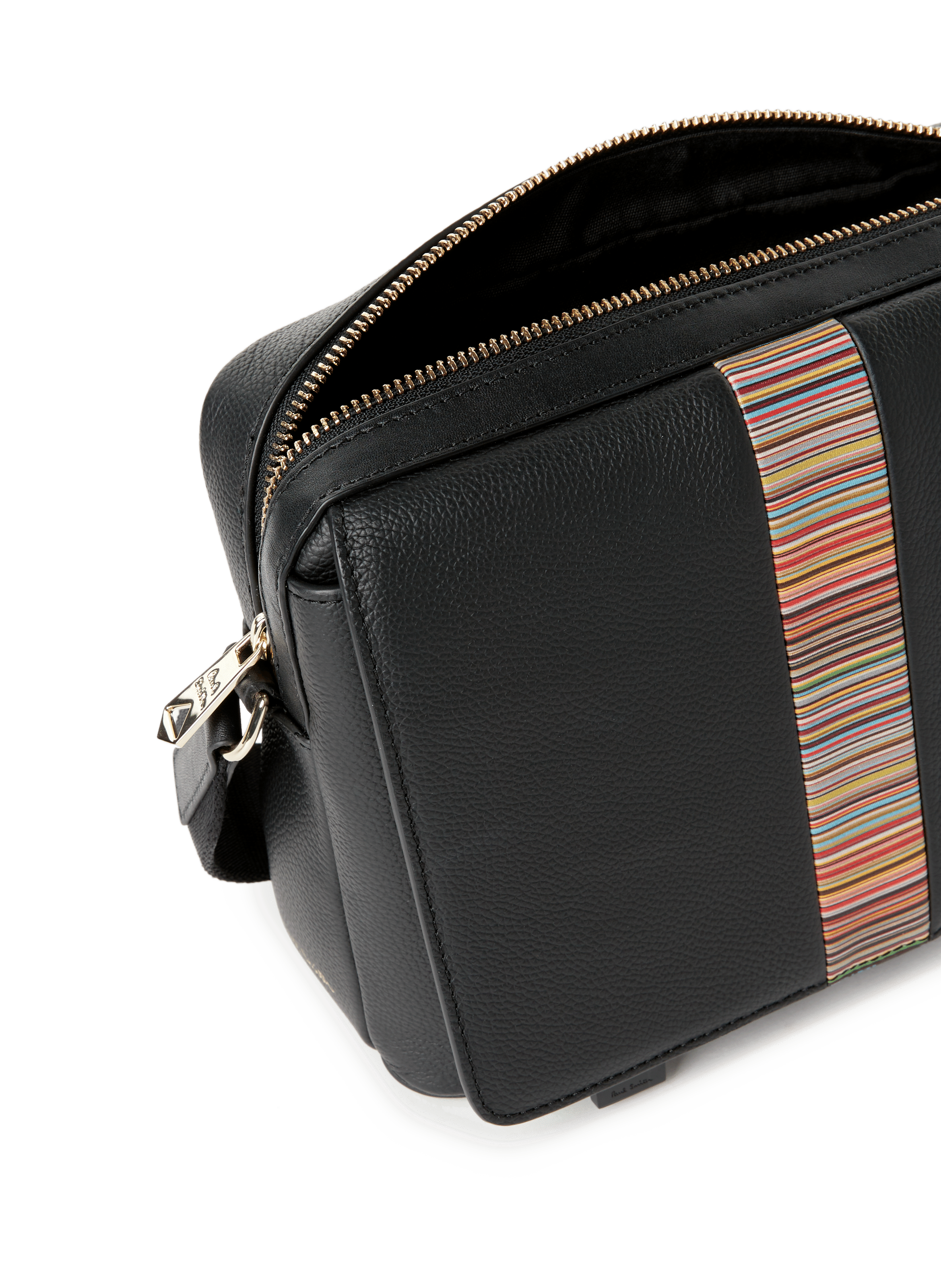 Sac à bandoulière en cuir avec bandes Artist Stripe PAUL SMITH Noir