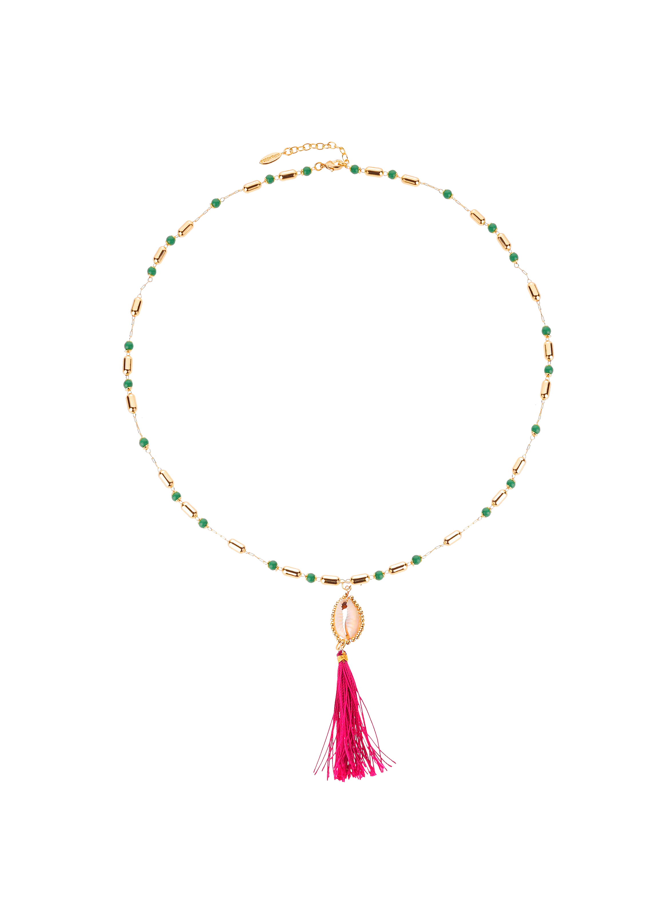 Collier avec perles et pendentif avec pompon tamara HIPANEMA Vert