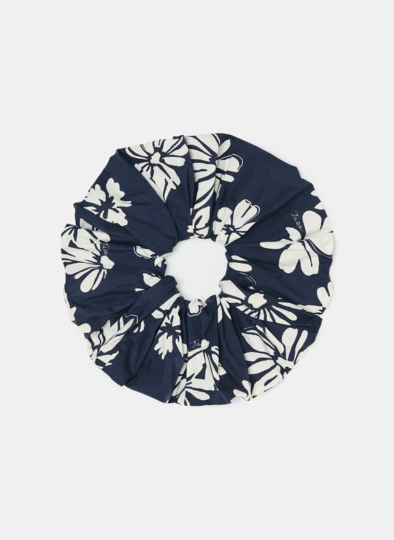 Chouchou oversized fleurs - chouchou Bleu by TARA JARMON TARA JARMON Chouchou oversized fleurs - chouchou Bleu