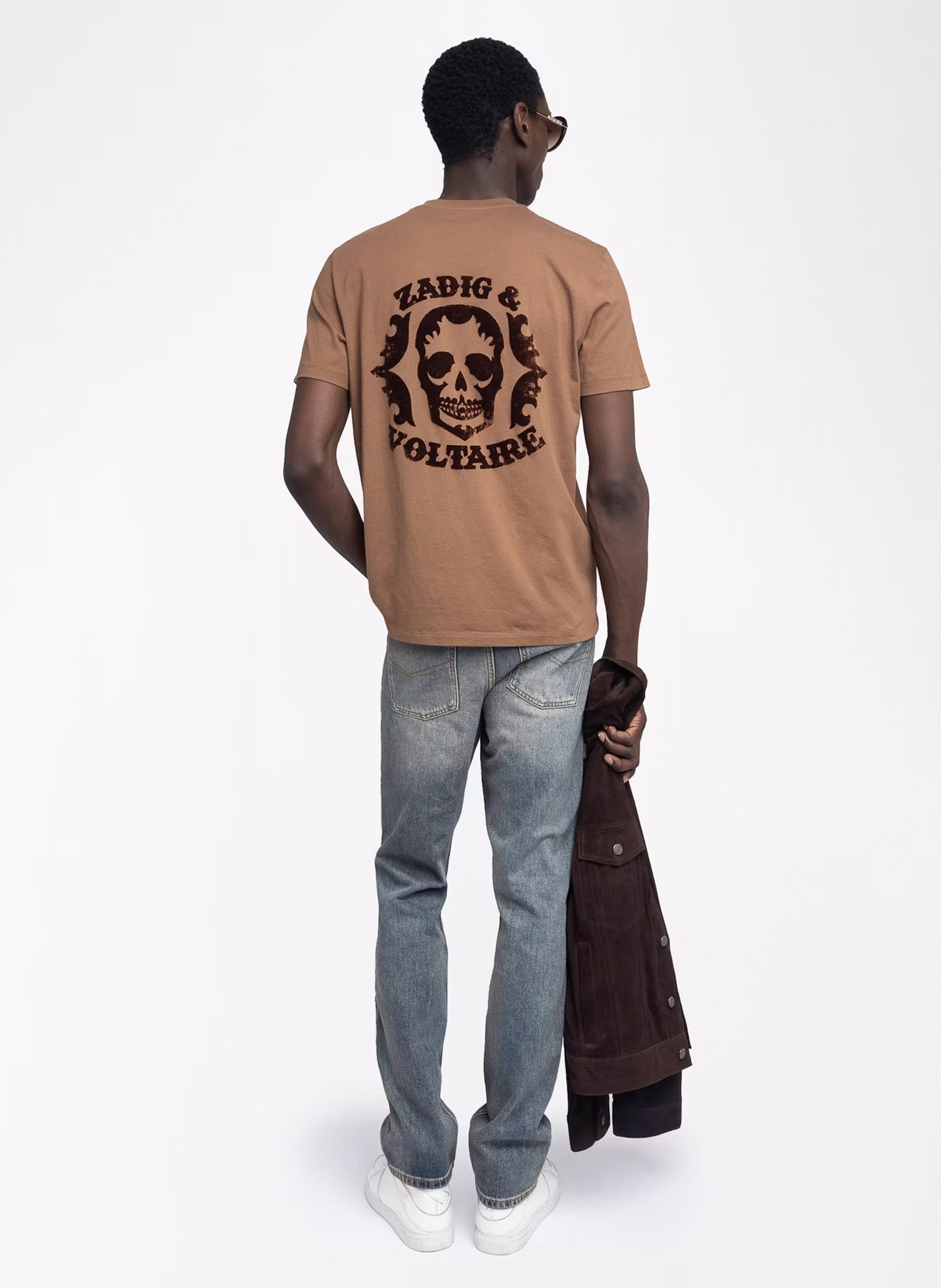 Tee-shirt droit en coton tommy ZADIG&VOLTAIRE Marron