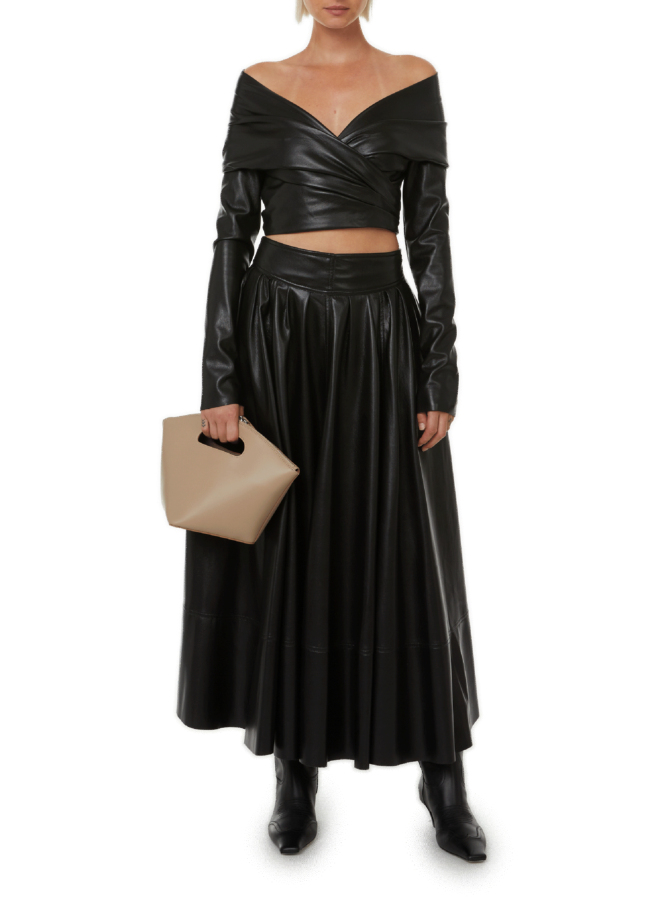 Sac à main Rubik en cuir  BY FAR Beige