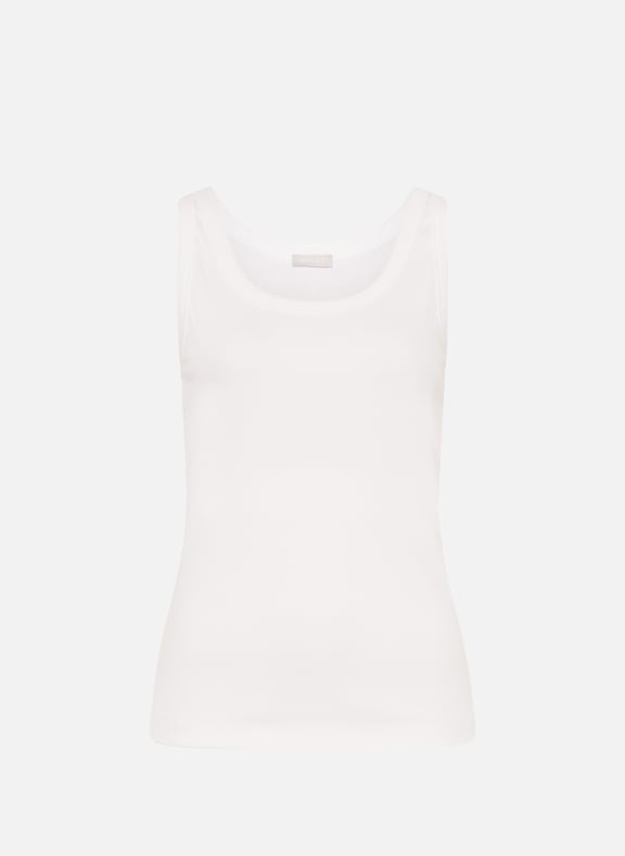 Ribbed cotton tank top White by HANRO HANRO Ribbed cotton tank top White