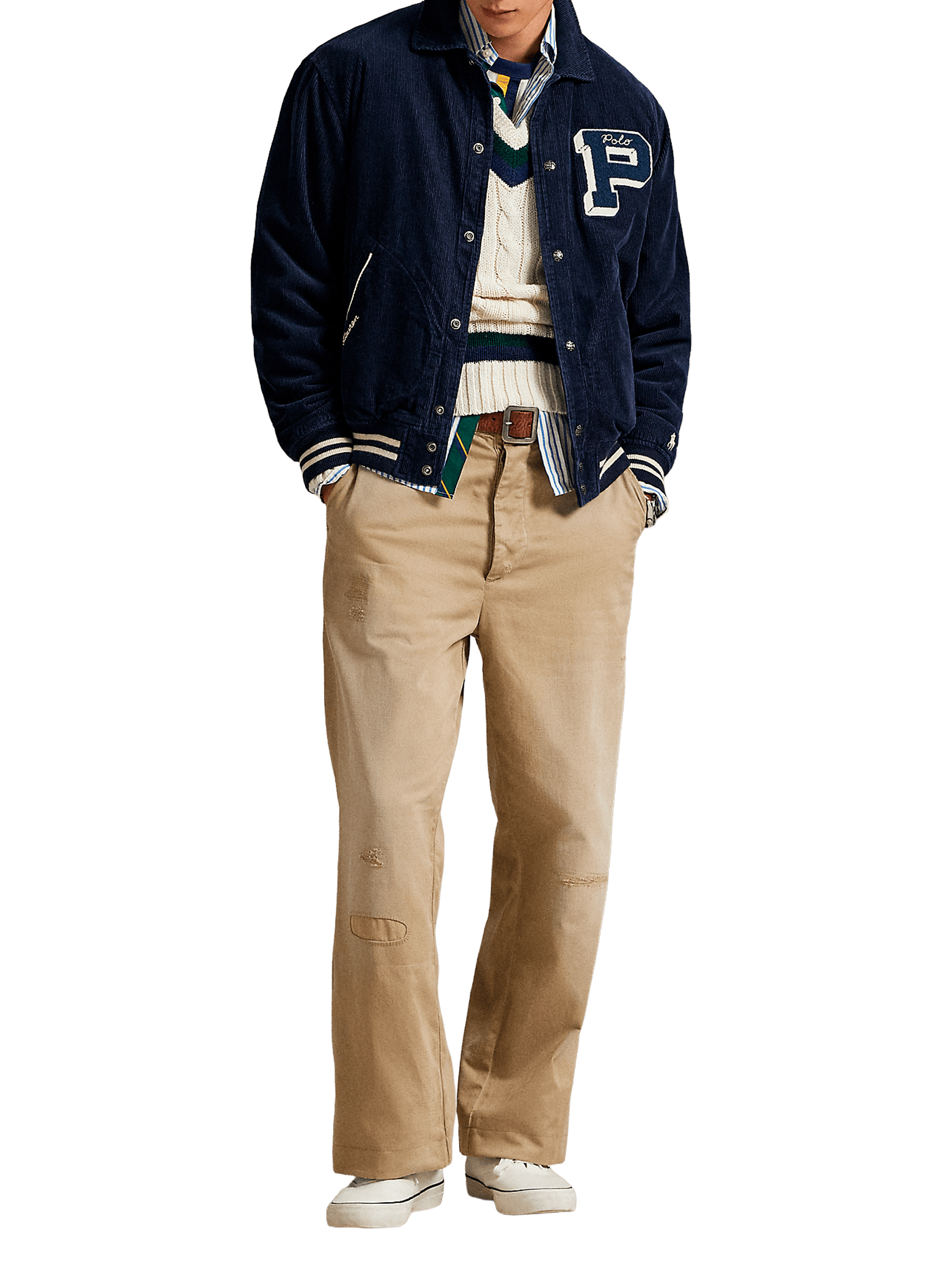 Blouson col classique en coton POLO RALPH LAUREN Bleu