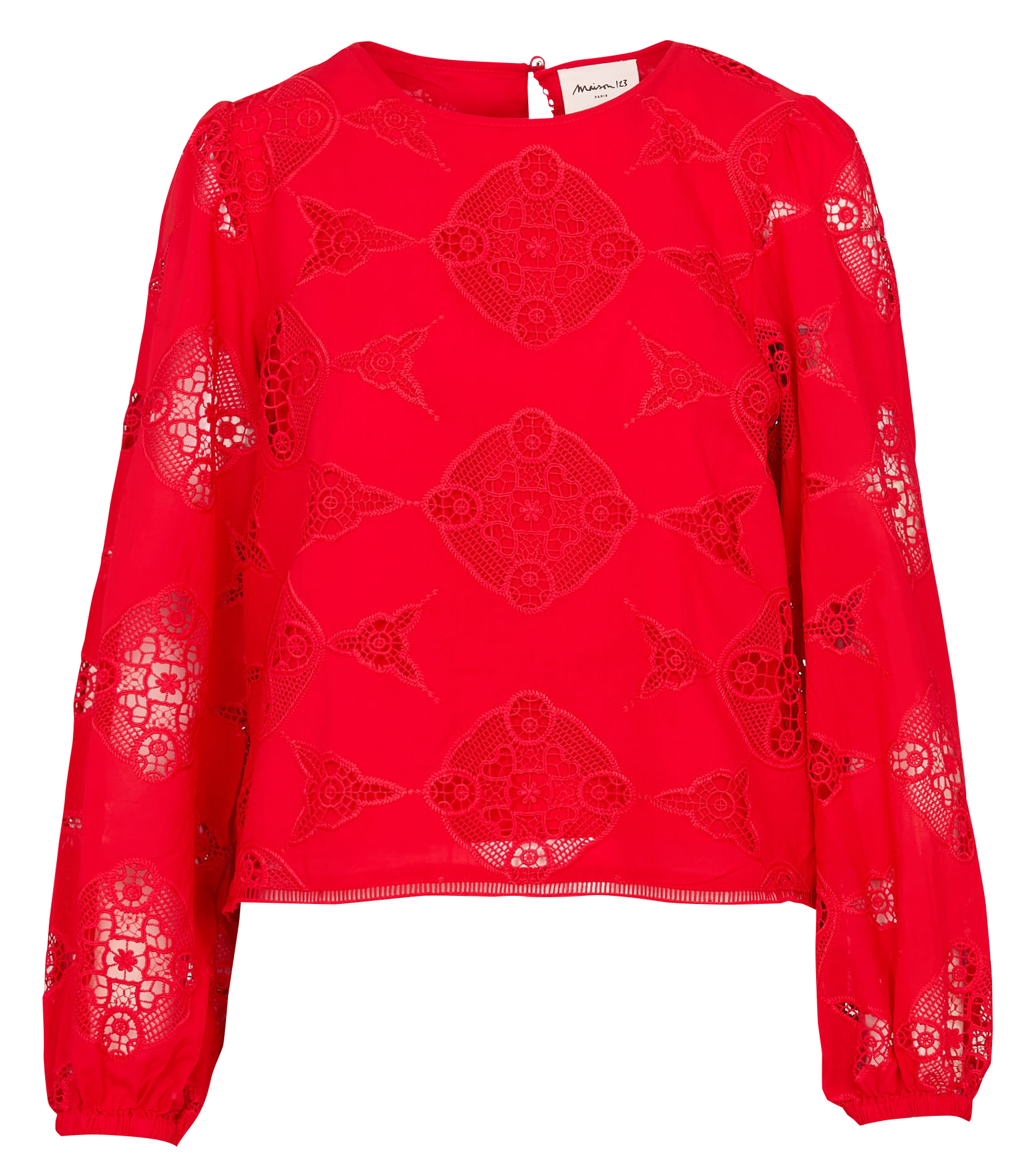 Blouse droite en coton mélangé palma MAISON 123 Rouge