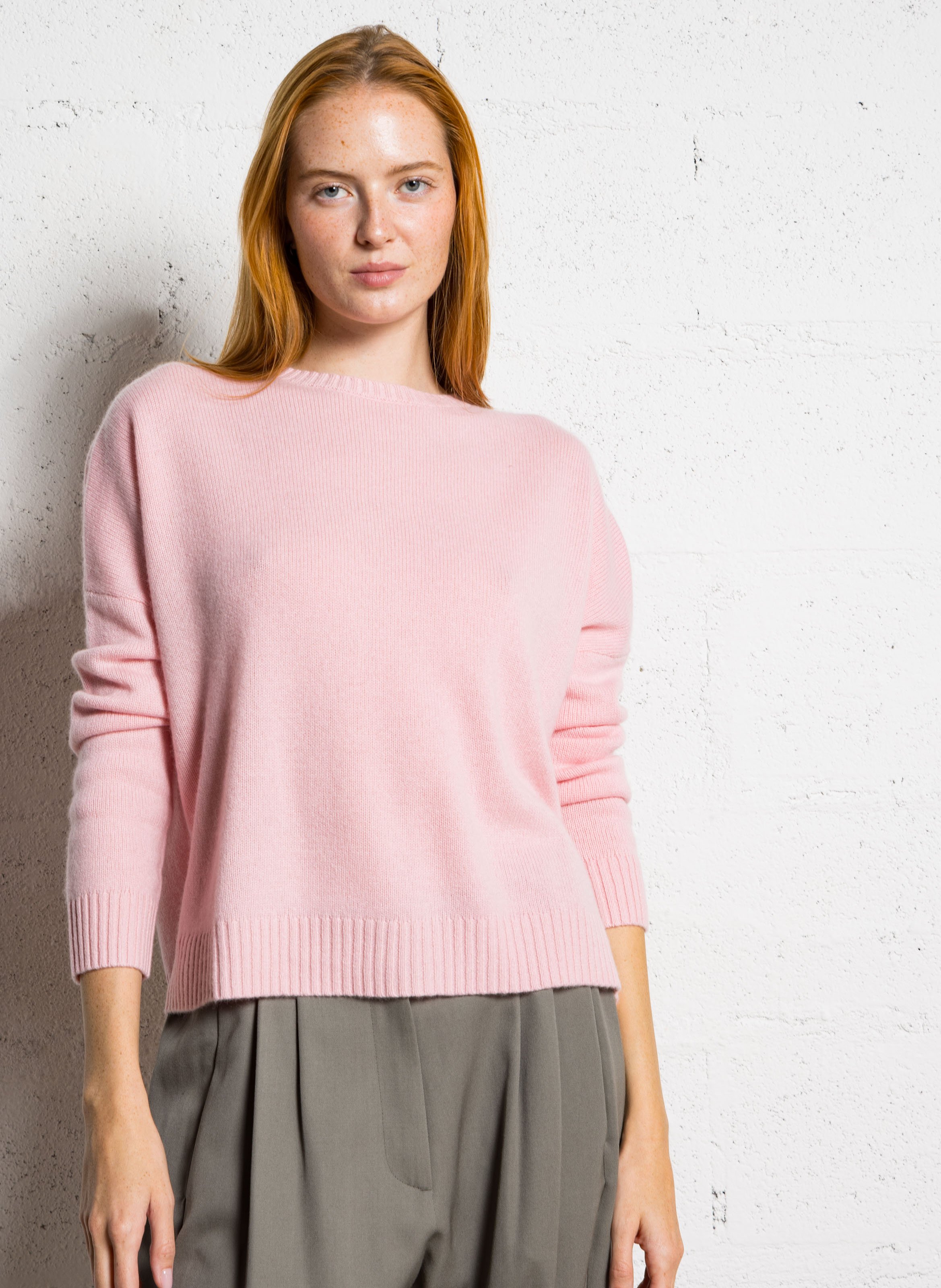 KUJTEN Pull col rond oversize en cachemire amelie Rose
