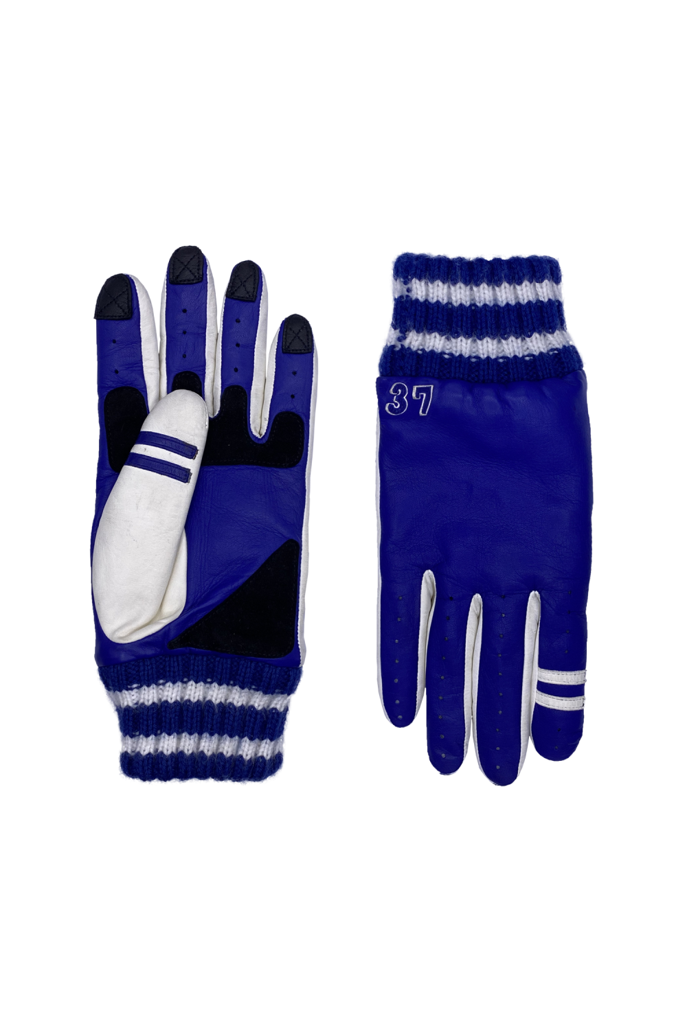 AGNELLE Gants tedd mobilité homme cuir doublés alpaga Bleu