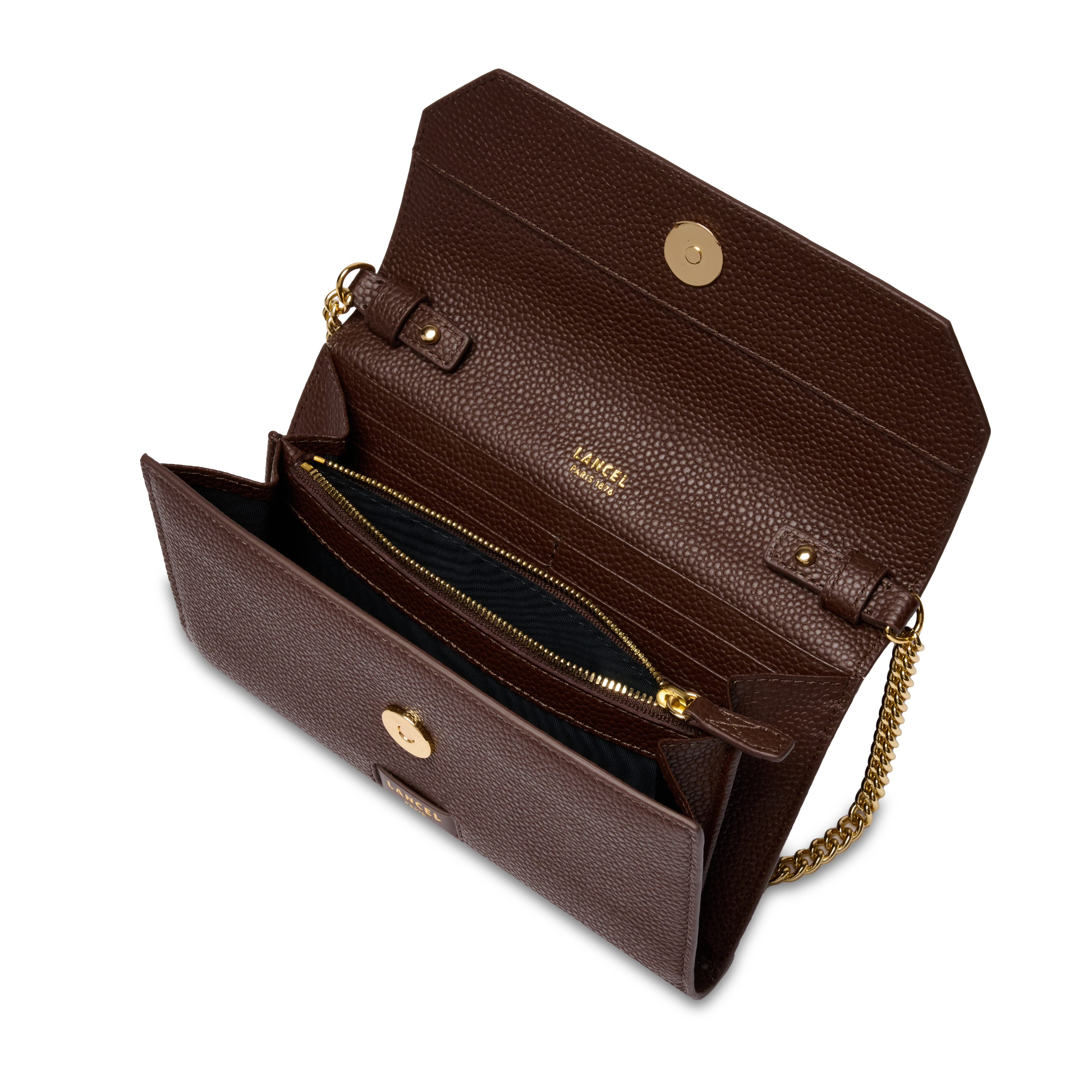 Portefeuille chaine ninon de lancel en cuir LANCEL Marron