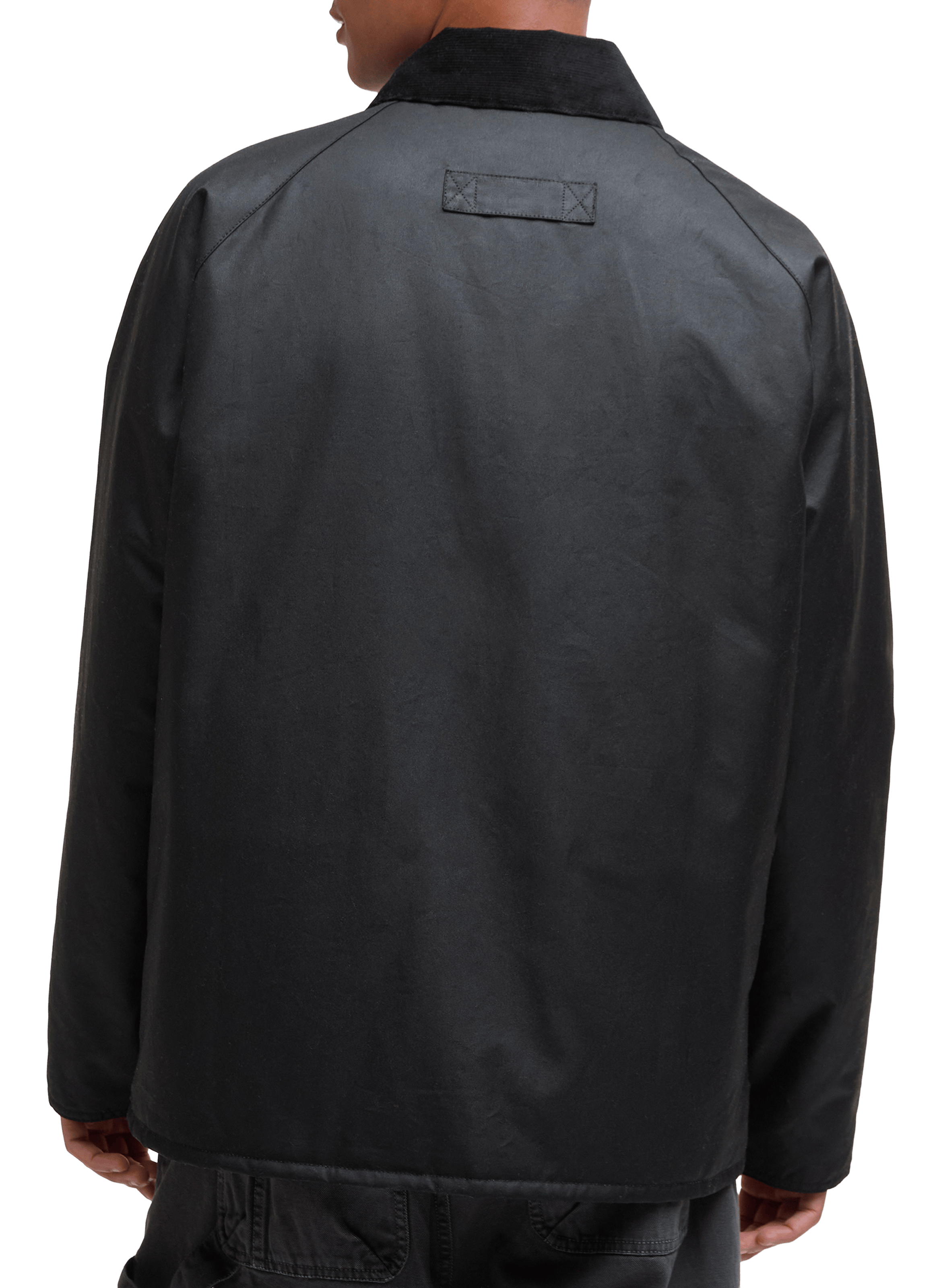 Veste zippée en coton ciré BARBOUR Noir