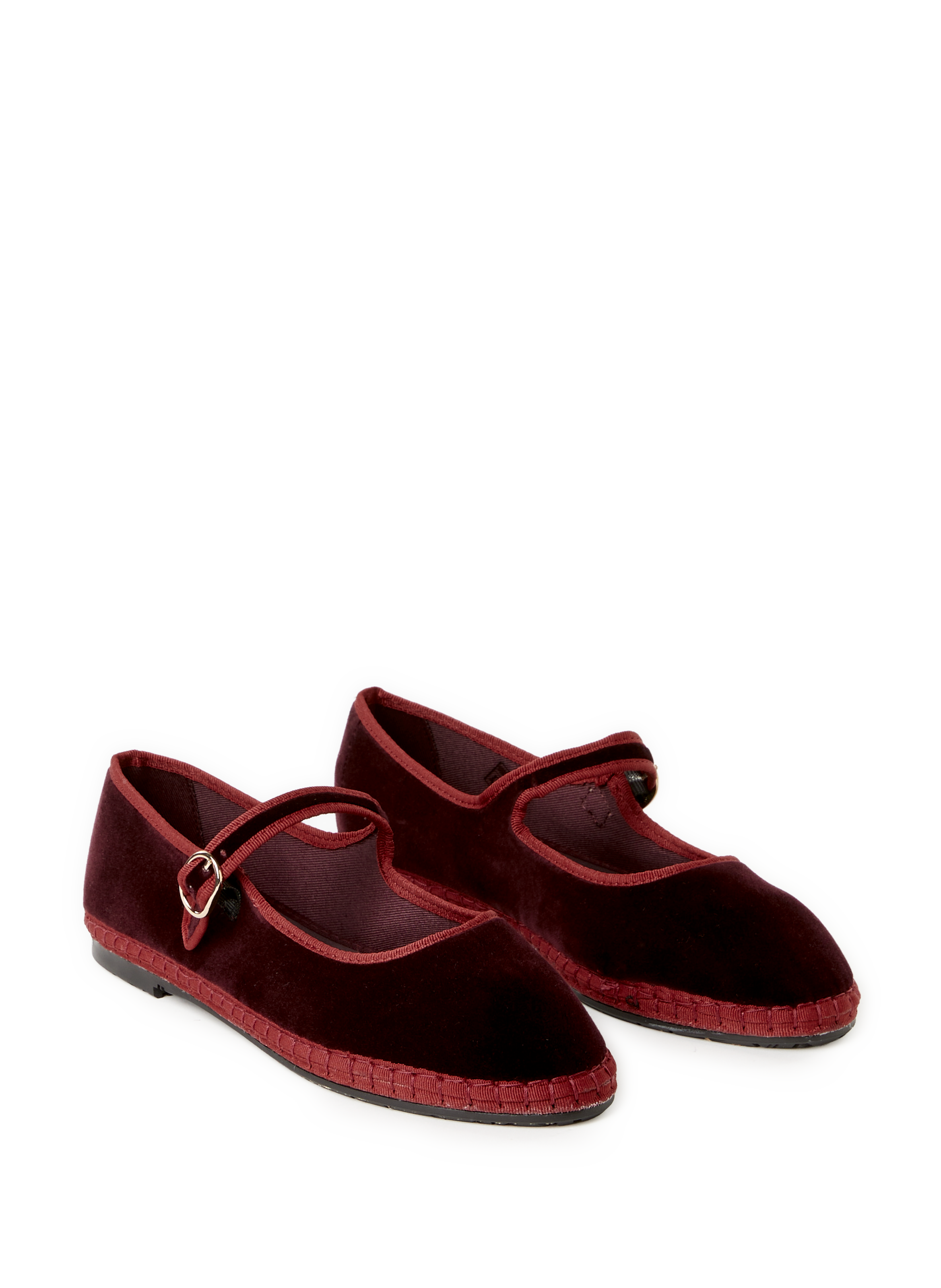 Ballerines velours à boucle en coton mélangé FLABELUS Rouge