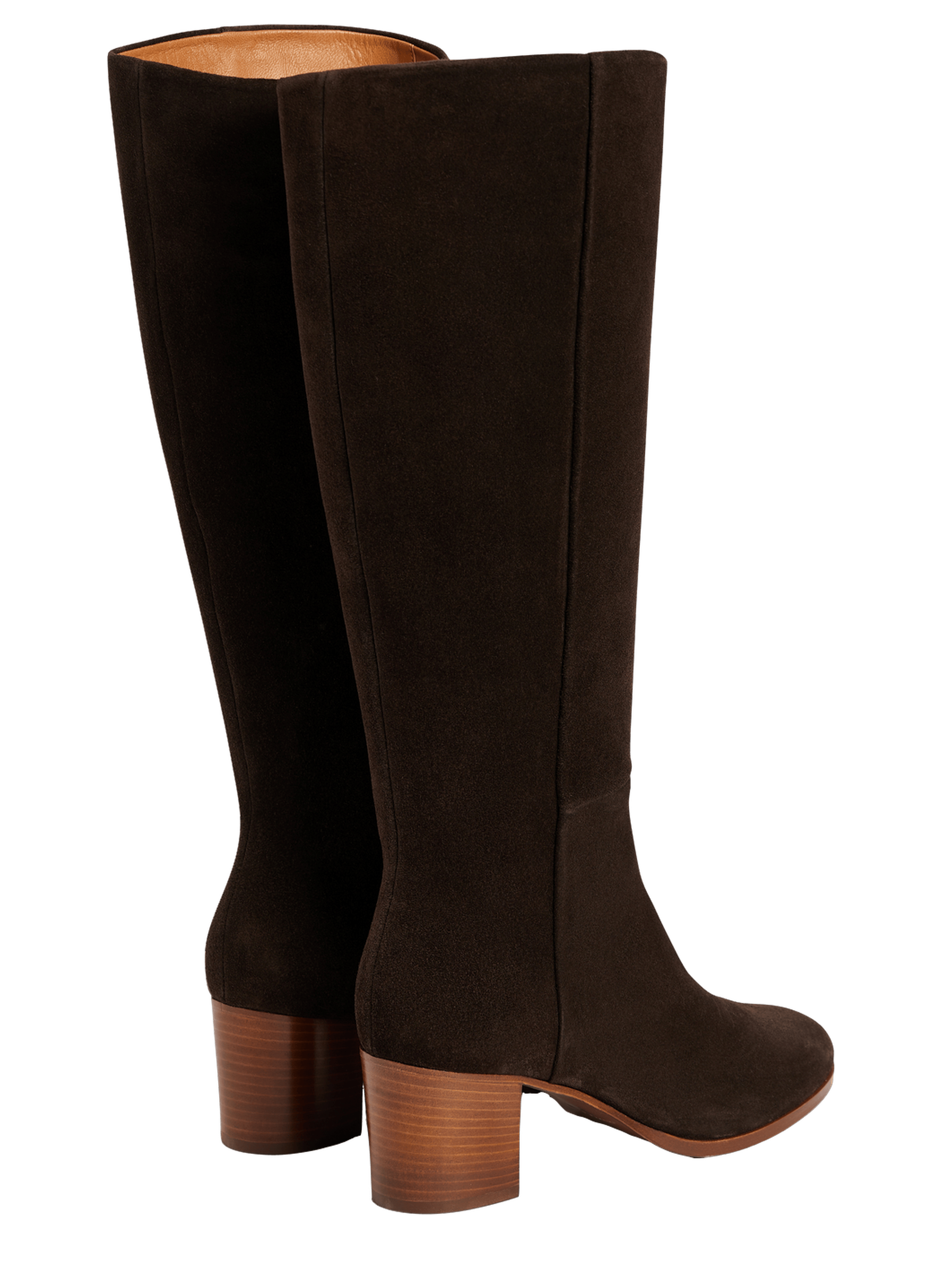 Bottes à talon en cuir velours - lizzie GERARD DAREL Marron