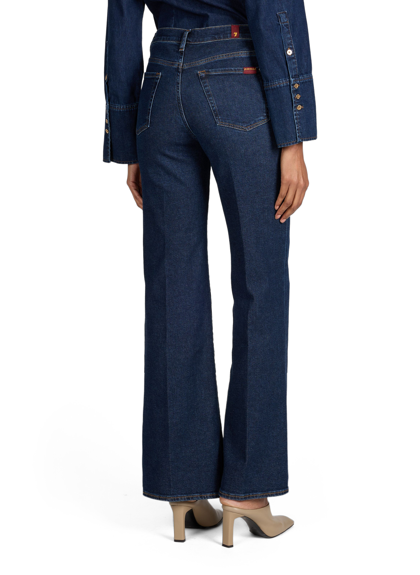 High-waisted flare jeans in a cotton blend 7 FOR ALL MANKIND Blue