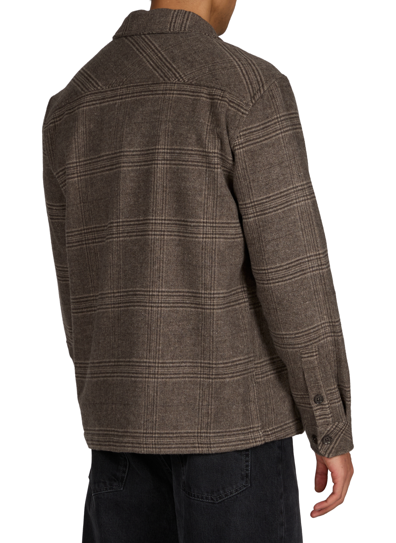 Wool-blend check overshirt SAMSOE SAMSOE Black