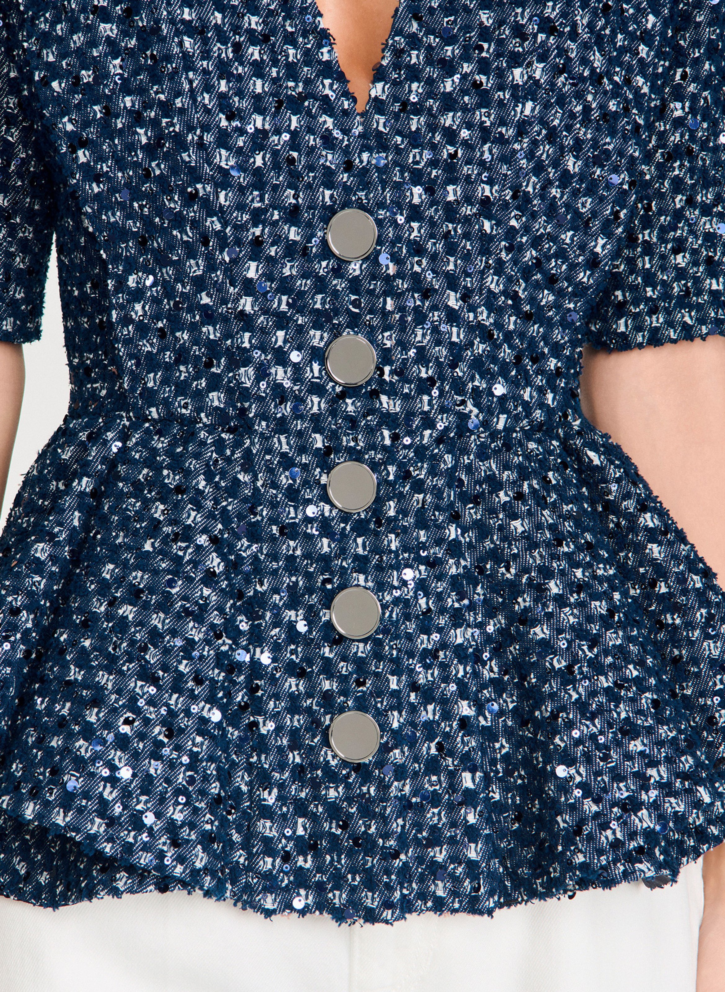 Veste col v à sequins SANDRO Bleu