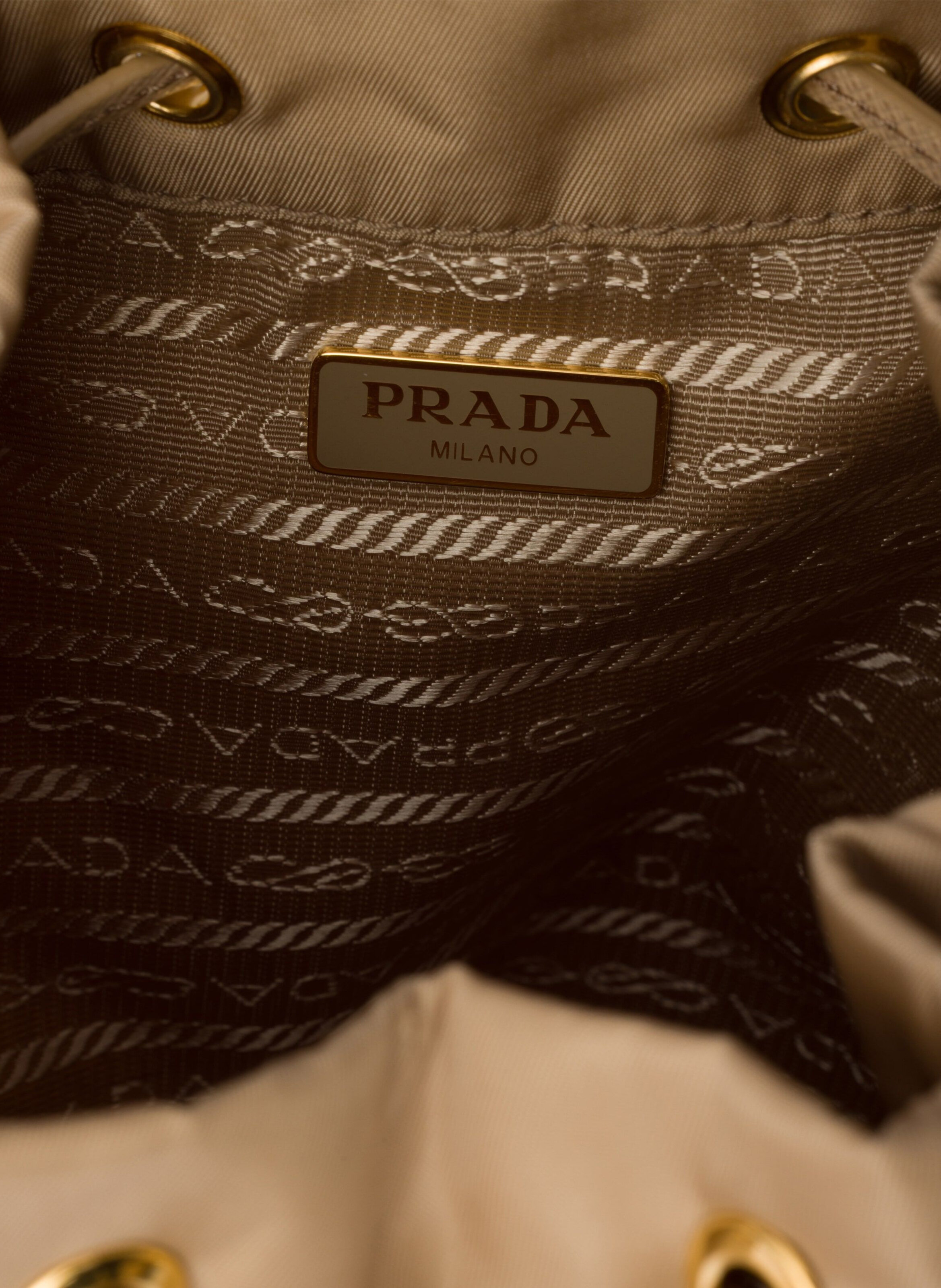 Sac seau prada duet en re-nylon PRADA Marron