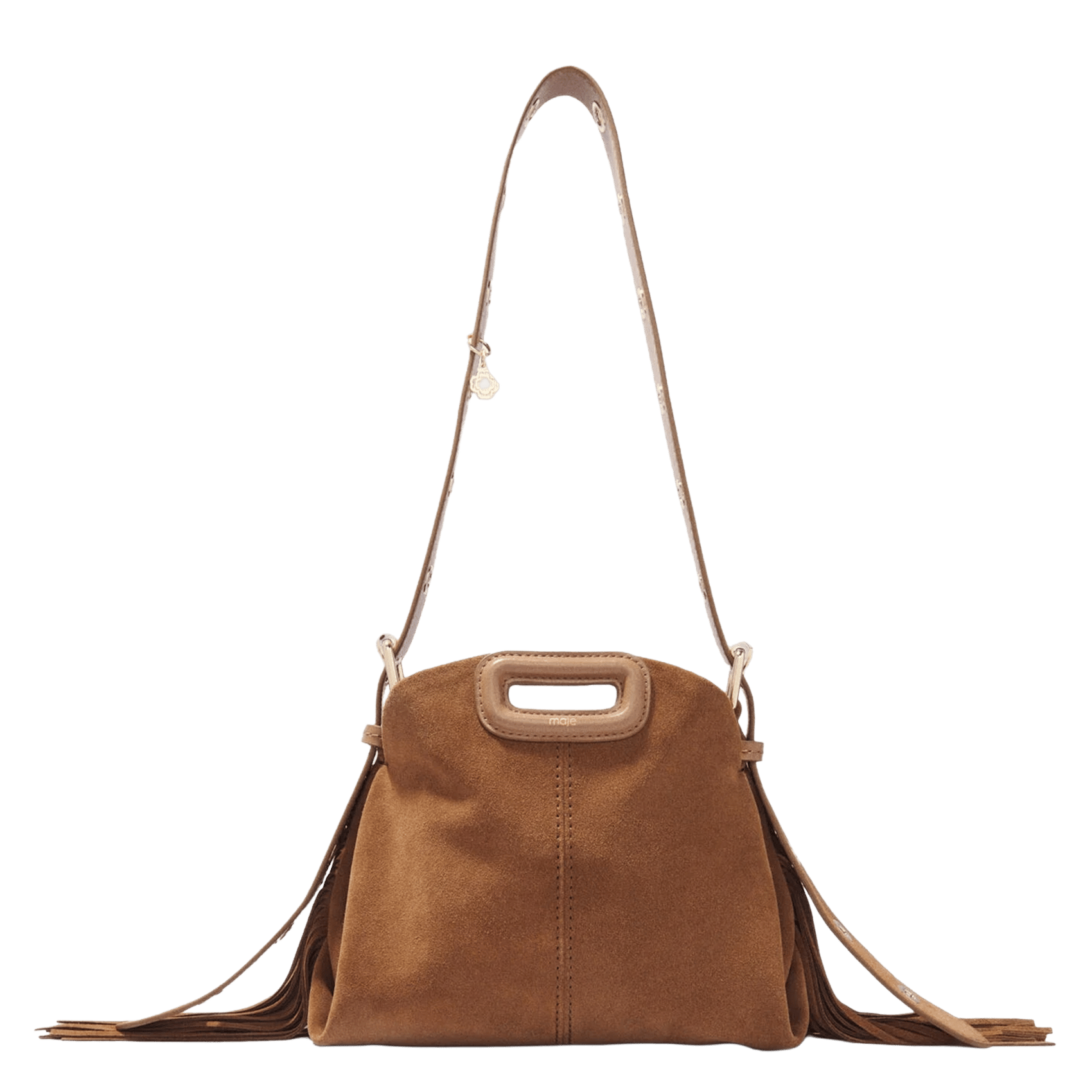 Sac bandoulière en cuir miss m mini MAJE Beige