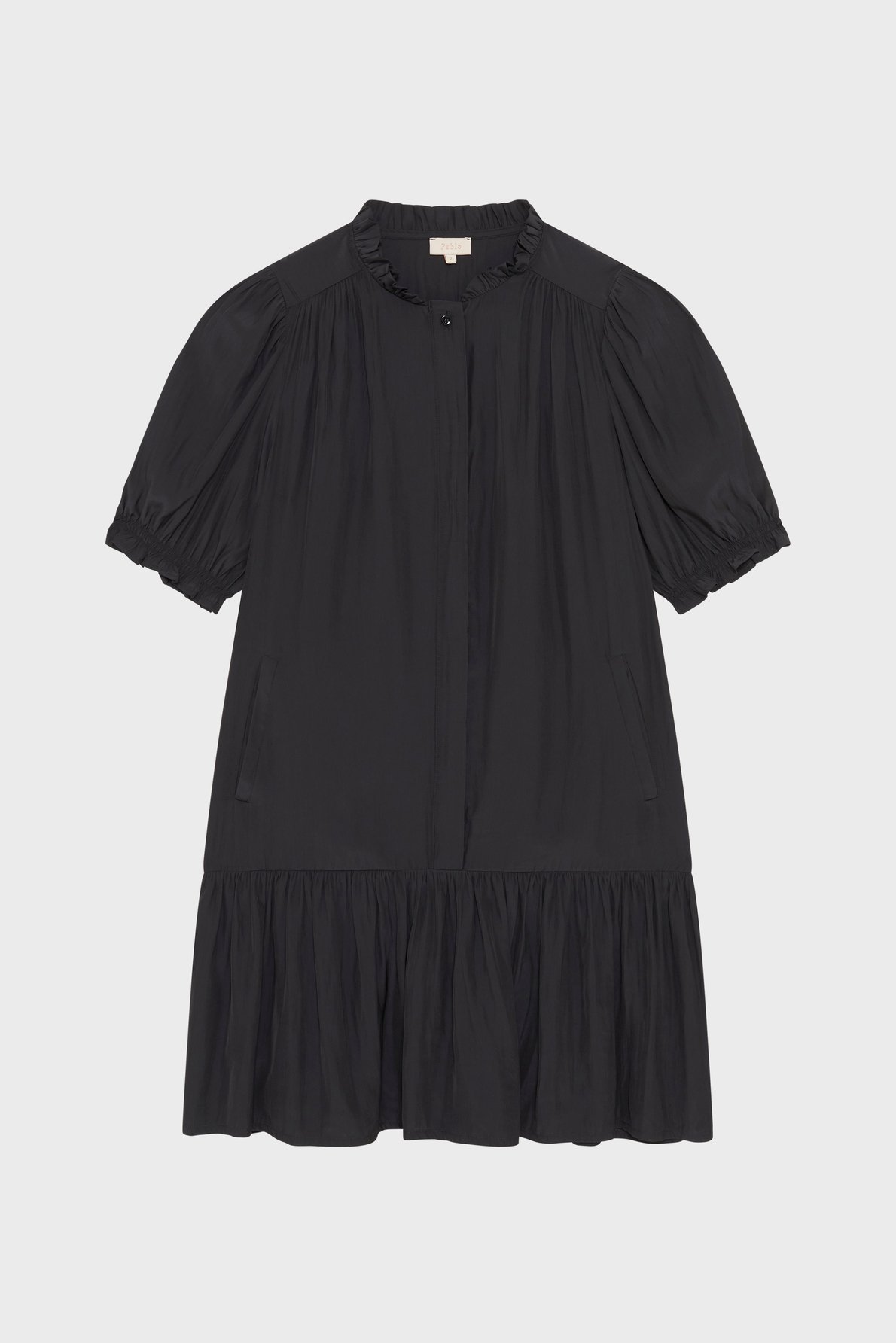 Robe droite et courte à volants - amalia PABLO Noir