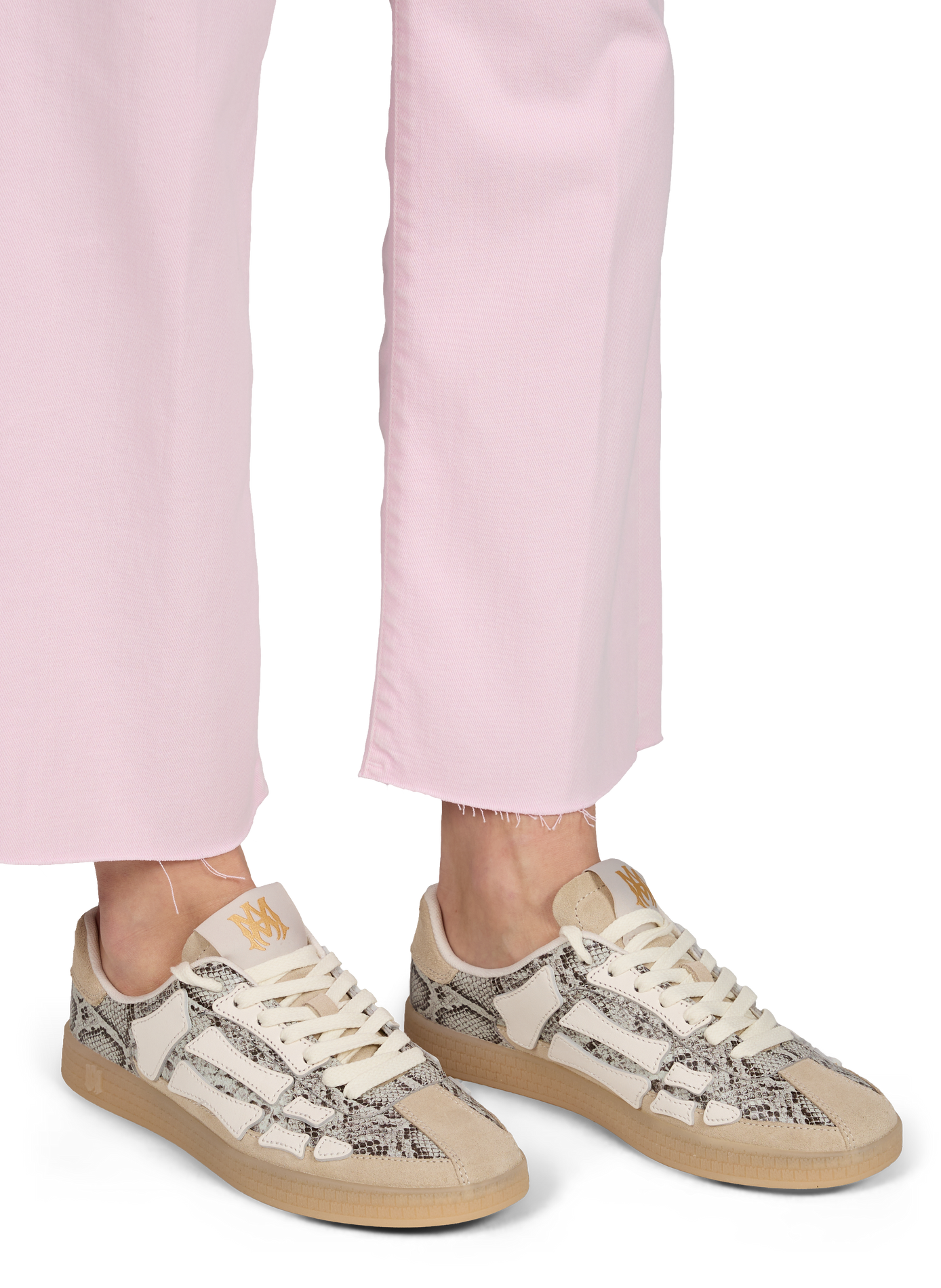 Baskets Snake Pacific Bones en cuir AMIRI Blanc