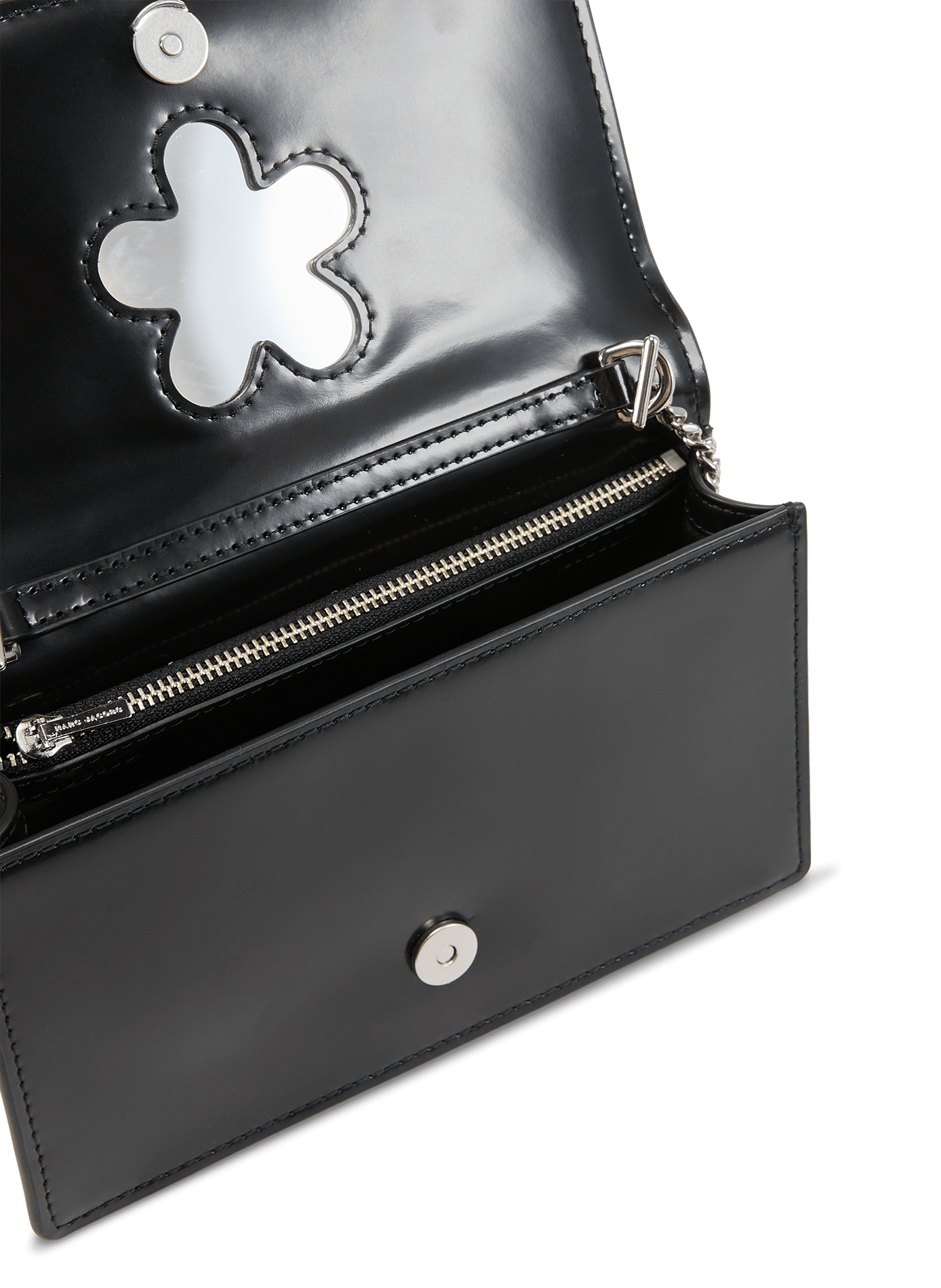 Borsa a tracolla mini Mirror in pelle verniciata MARC JACOBS Nero