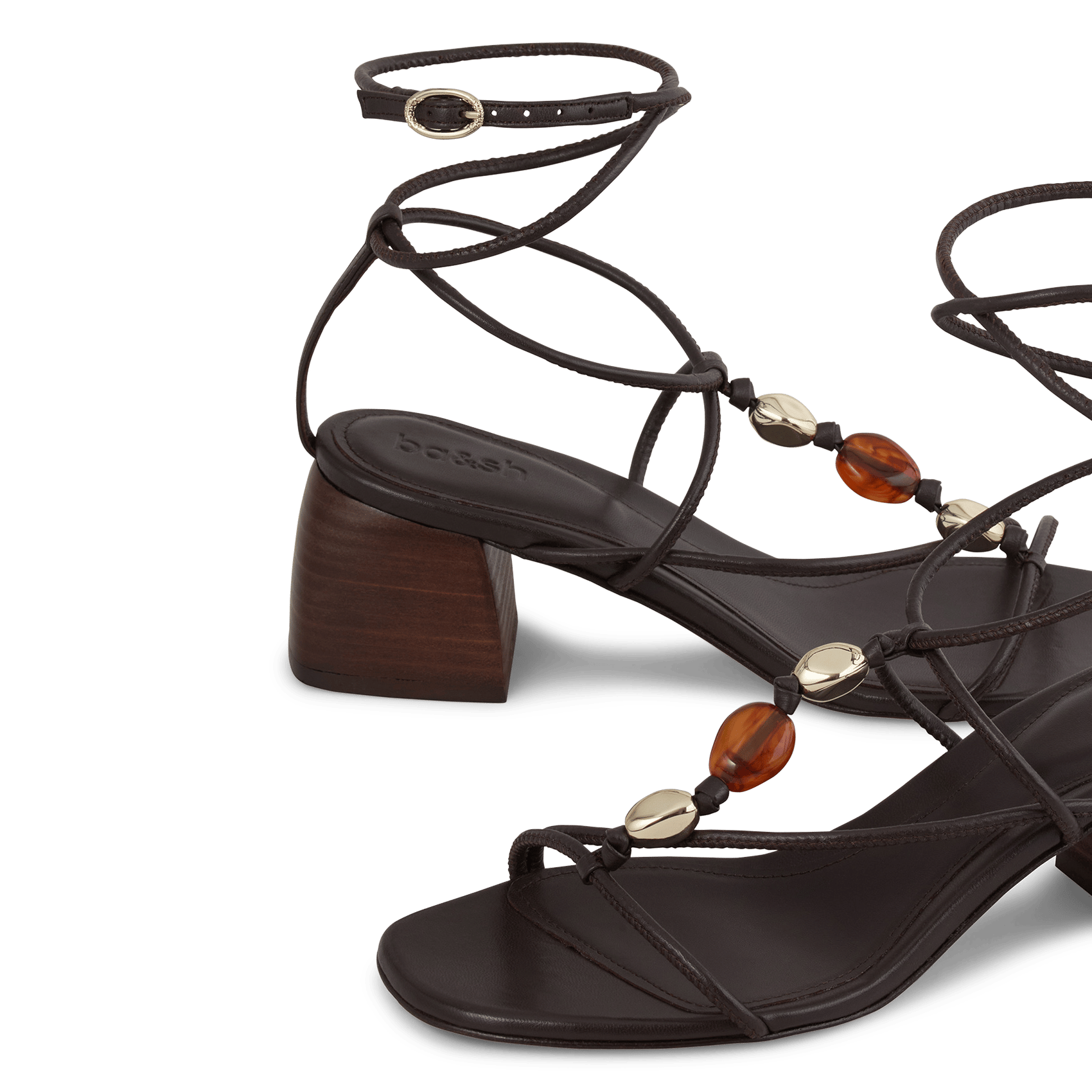 Sandales à talons caya BA&SH Marron