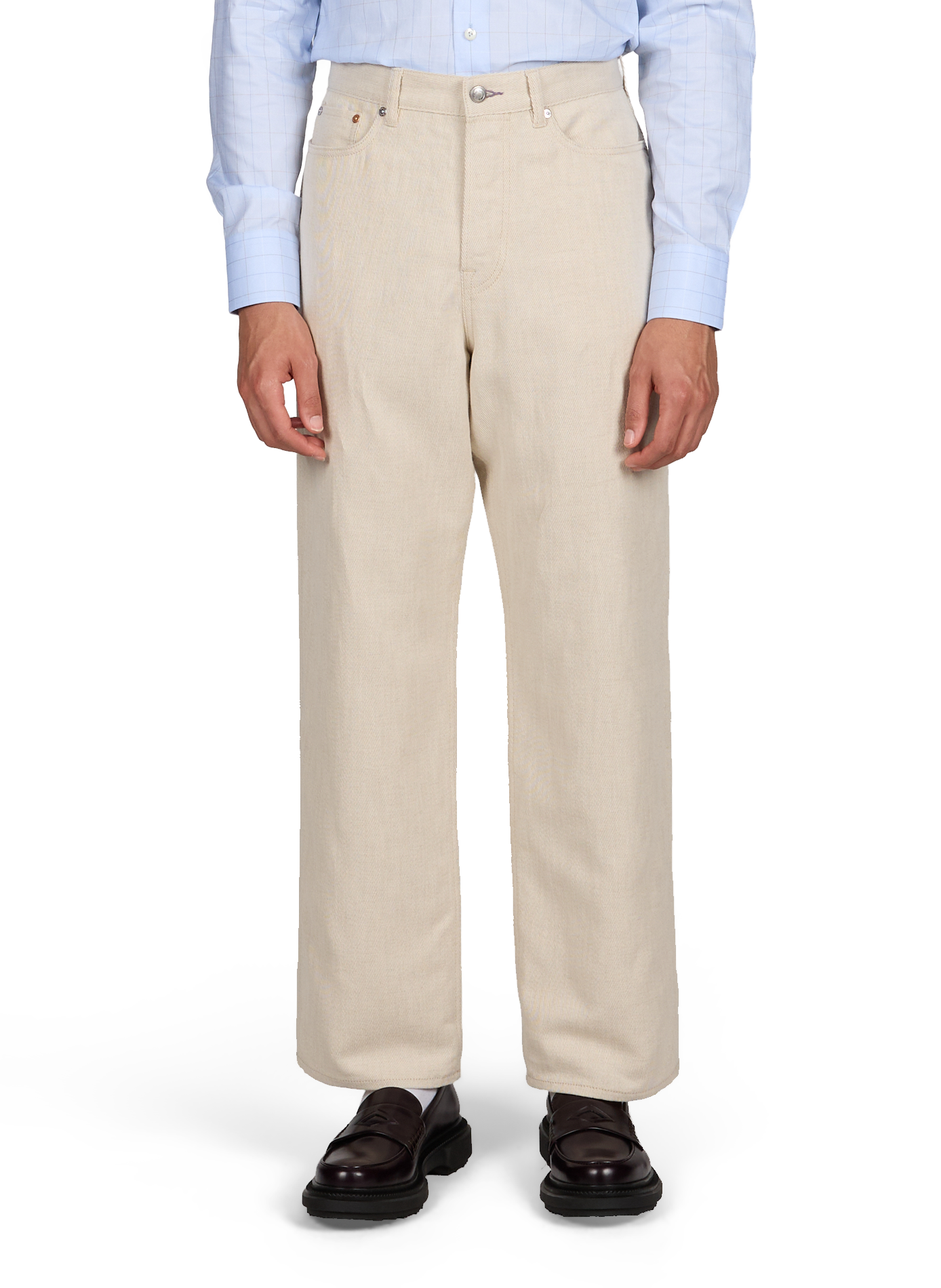 Pantalon large en coton et lin PAUL SMITH Beige