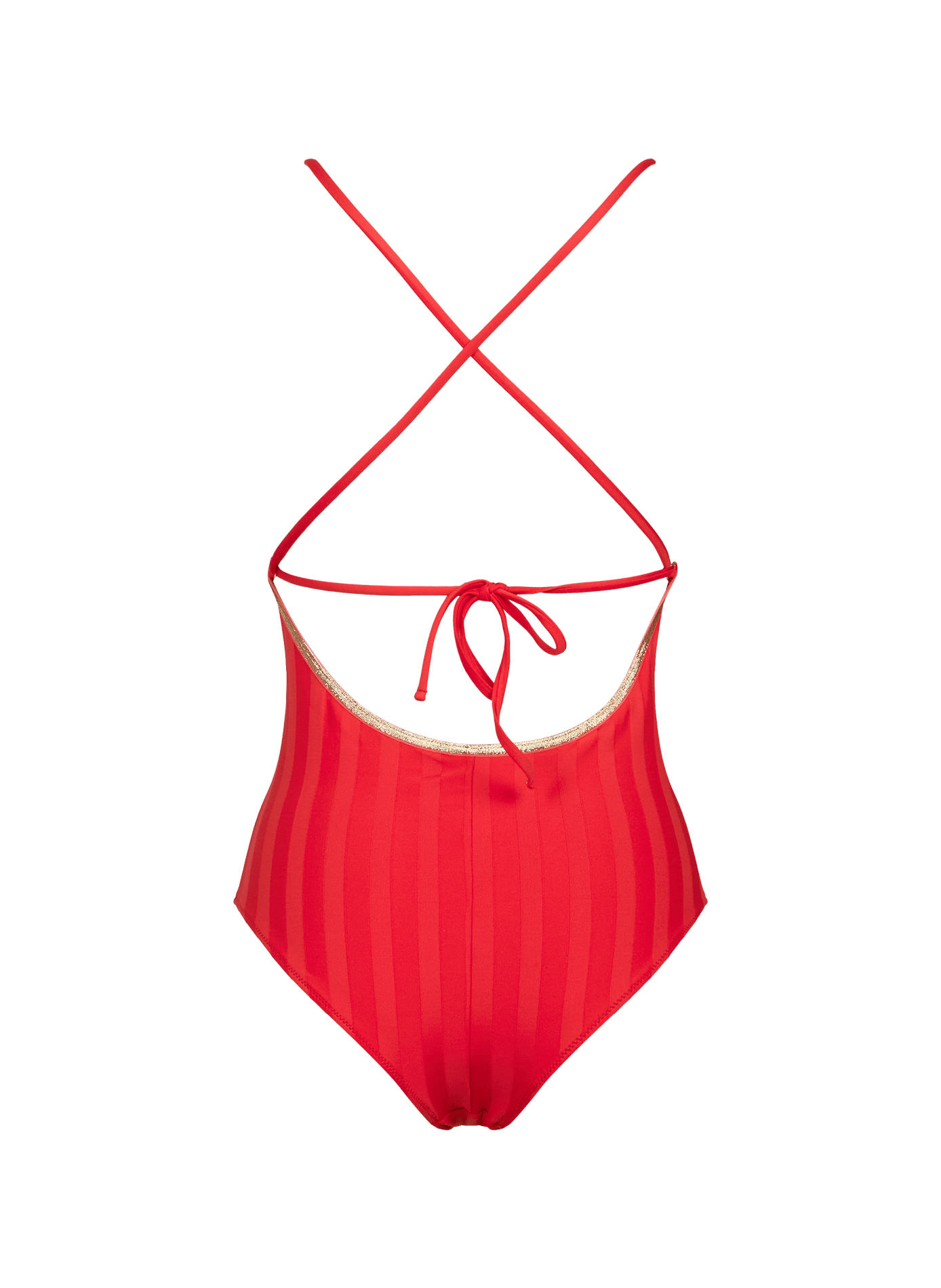 Striped open back one-piece swimsuit LA NOUVELLE Red